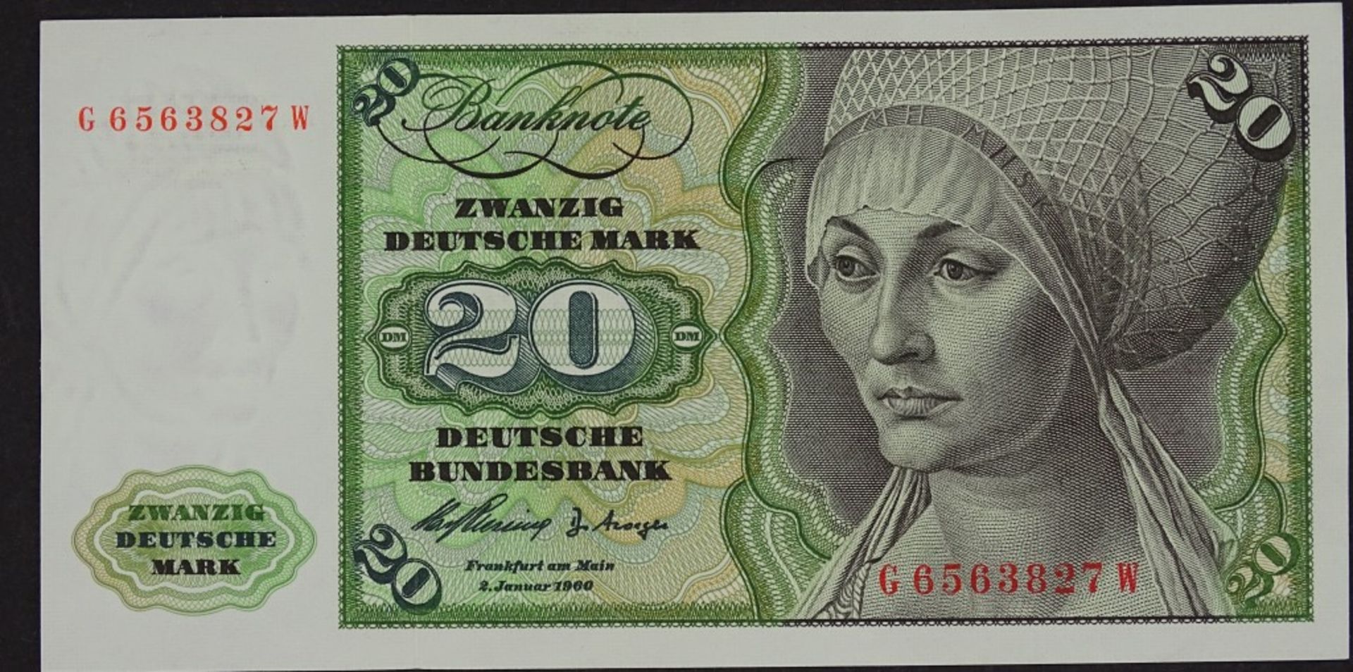 Banknote - 20 Deutsche Mark 1960- - -22.61 % buyer's premium on the hammer priceVAT margin scheme,