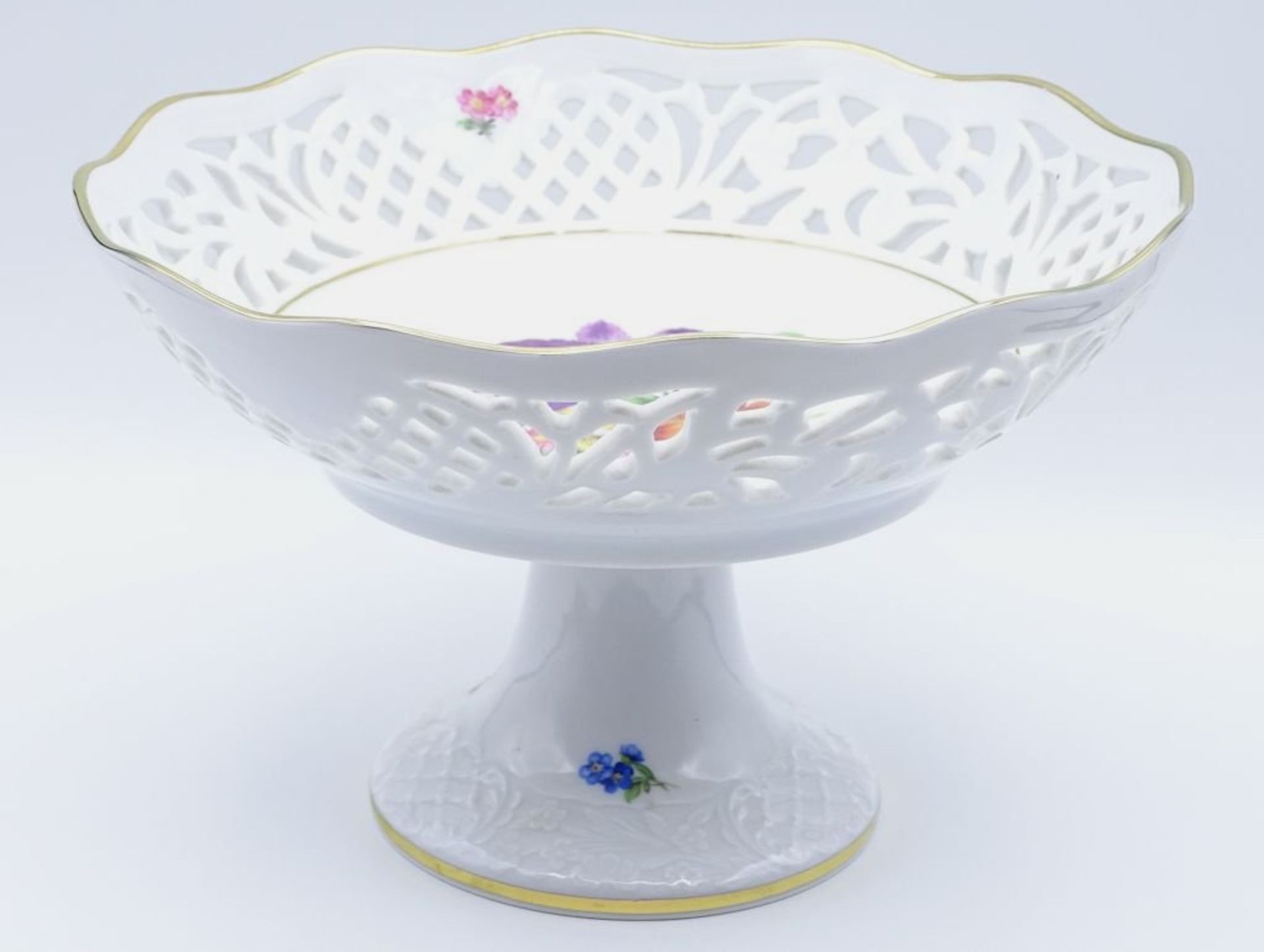 Tafelaufsatz "Schumann Arzberg", Blumendekor, H-12 cm, D-20 cm- - -22.61 % buyer's premium on the - Bild 3 aus 6