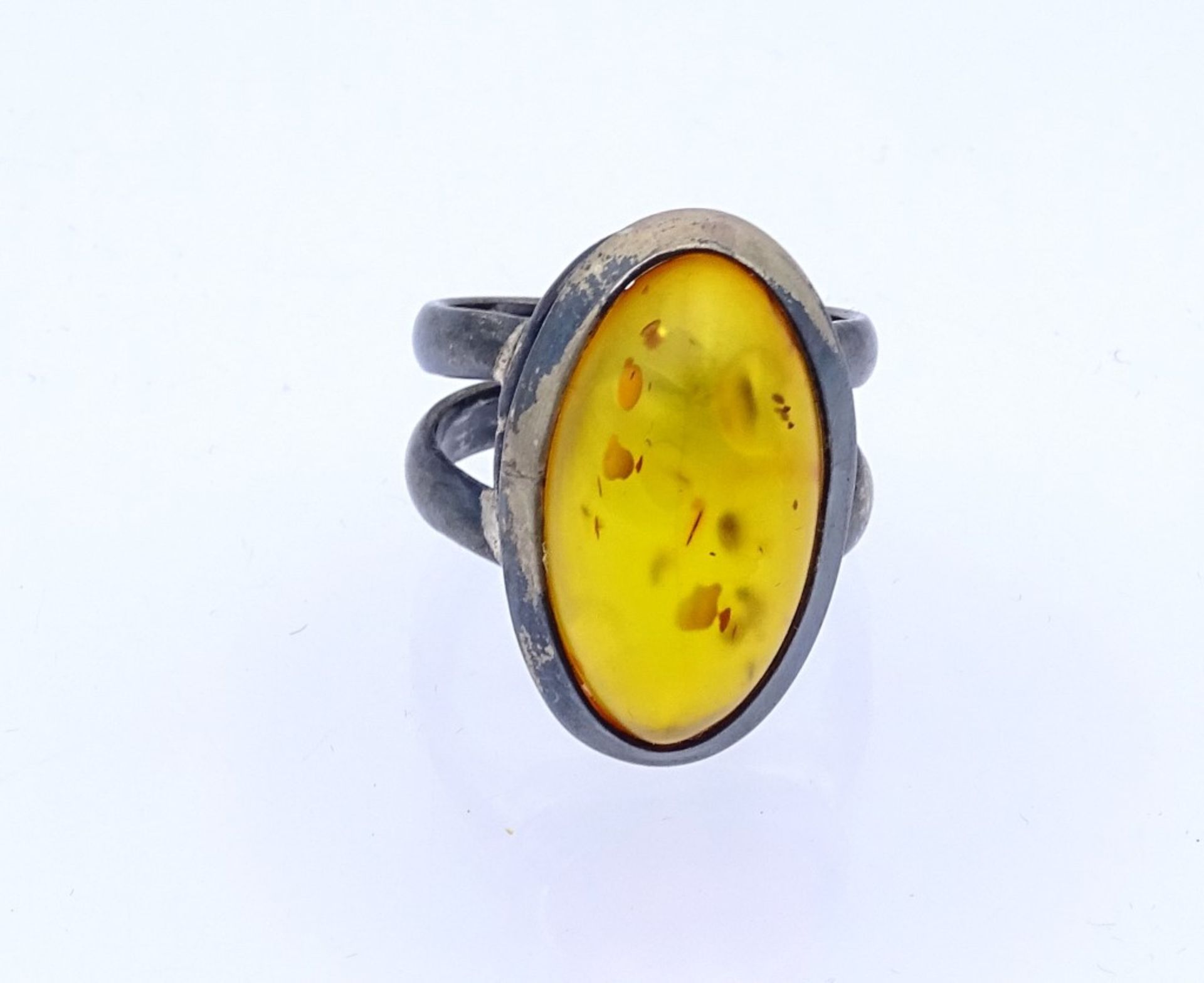 Sterling Silber Ring mit einen Bernstein Cabochon,Silber 925/000, 7,0gr., RG 56- - -22.61 % buyer' - Bild 2 aus 3