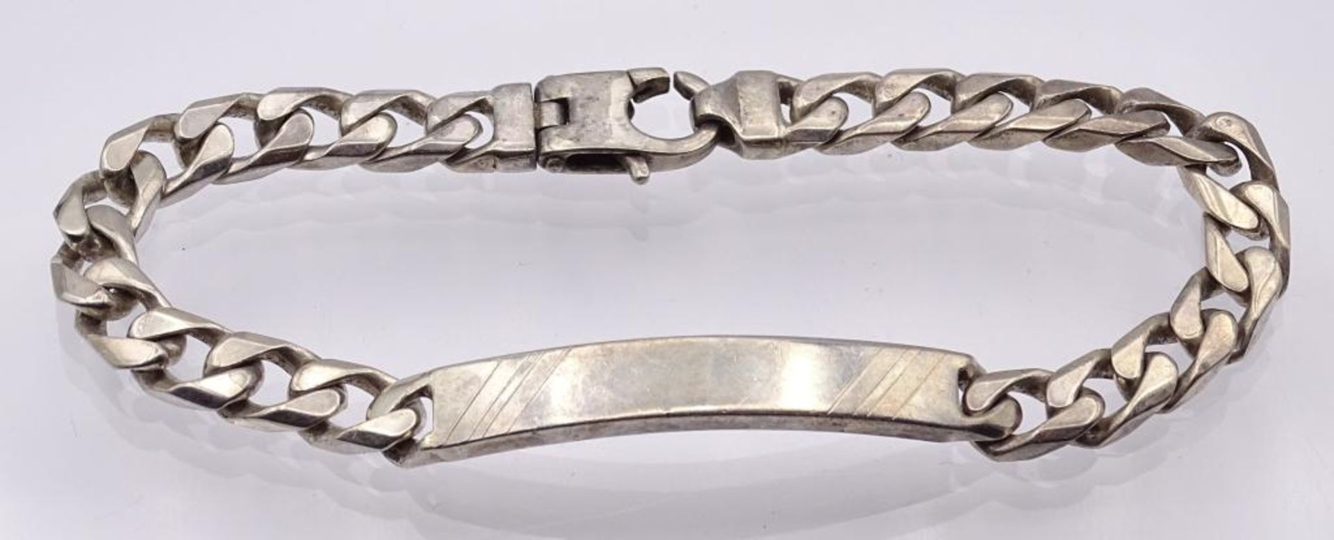 Identitätsband Sterling Silber, Gravurplatte nicht beschriftet,Silber 925/000,L-22cm,b-7mm,30, - Image 3 of 3