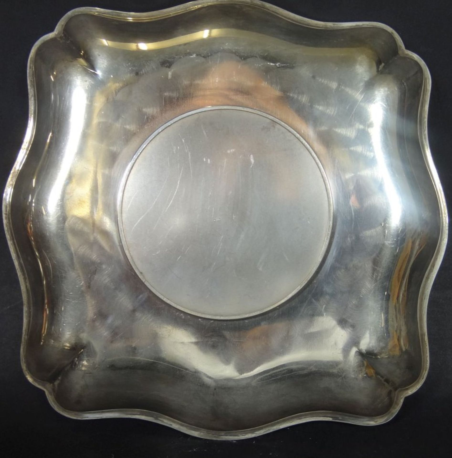 Schale mit Medaillon, Silber-800- "Credit-Anstalt 1855-1955", 19x19 cm, 290 gr.- - -22.61 % buyer' - Image 5 of 7