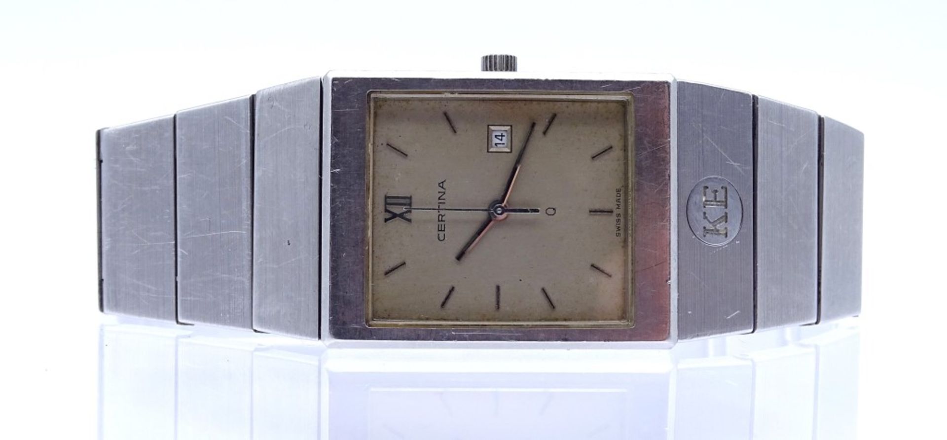 Armbanduhr "Certina",Quartz,Schweiz,Edelstahl,Gehäuse 26x33mm, Saphirglas,Funktion nicht überprüft - Bild 3 aus 5
