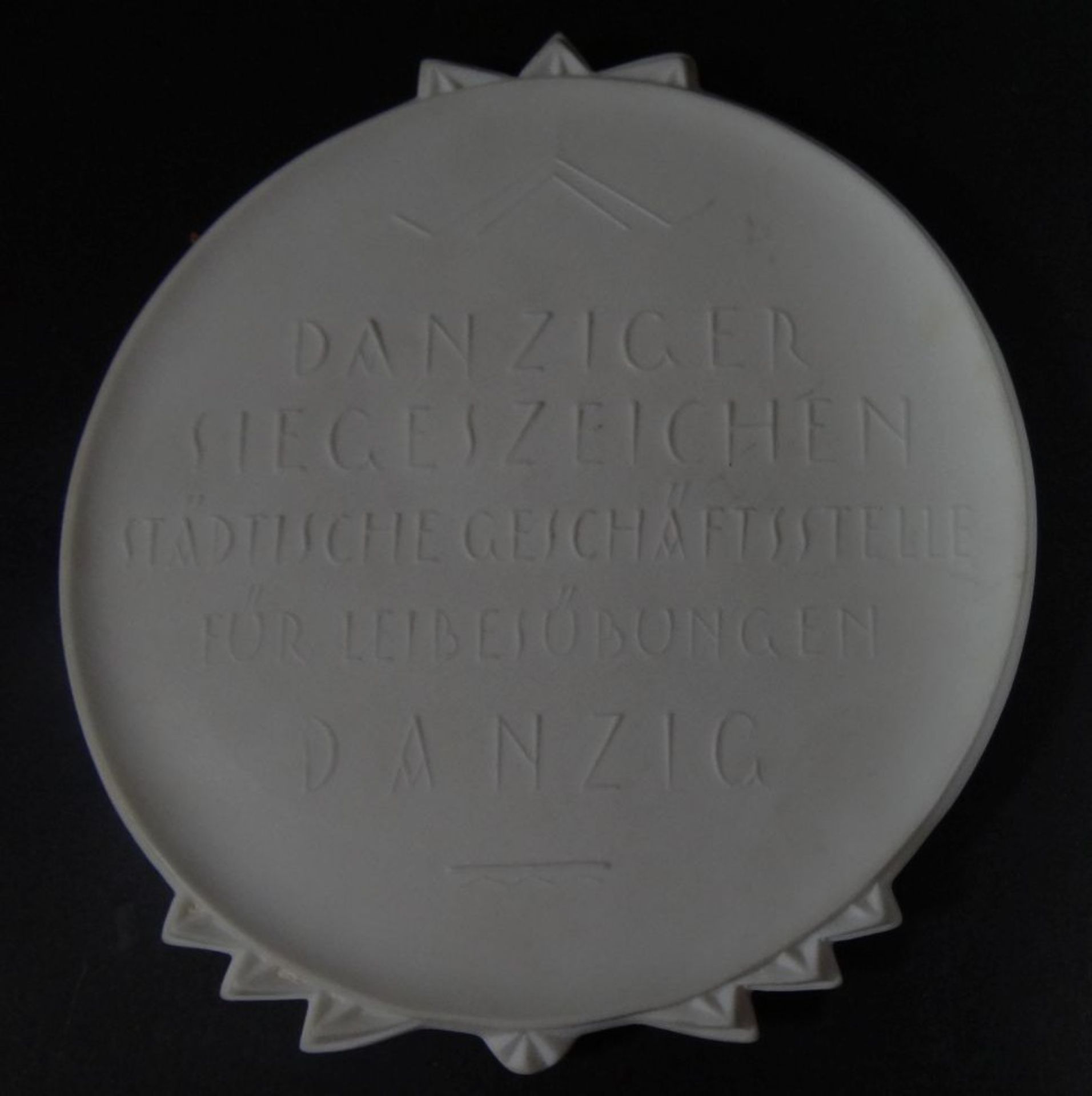 "Danziger Siegeszeichen" von Rosenthal in Etui, Wanderpreis 1931-34, Silberplakette-800- mit Gravur, - Bild 3 aus 7