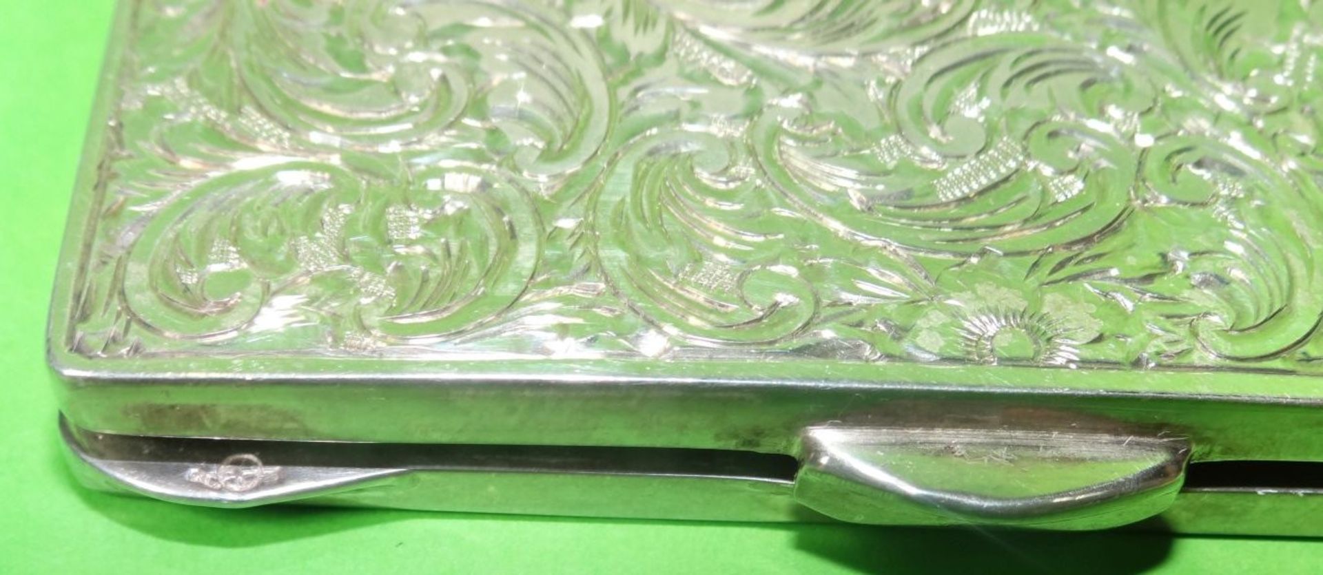 Schmink Etui mit Spiegel, Silber geprüft, 6,3x6,3 cm, 75 gramm mit Spiege- - -22.61 % buyer's - Image 3 of 5