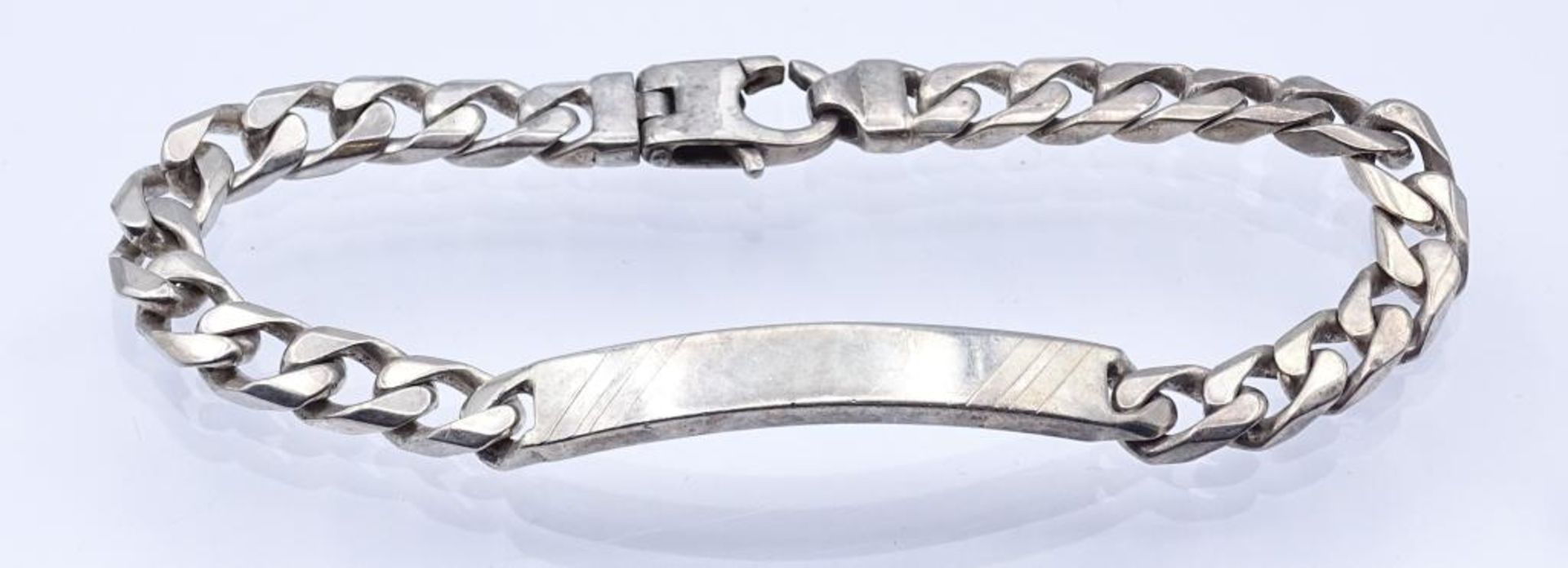 Identitätsband Sterling Silber, Gravurplatte nicht beschriftet,Silber 925/000,L-22cm,b-7mm,30,