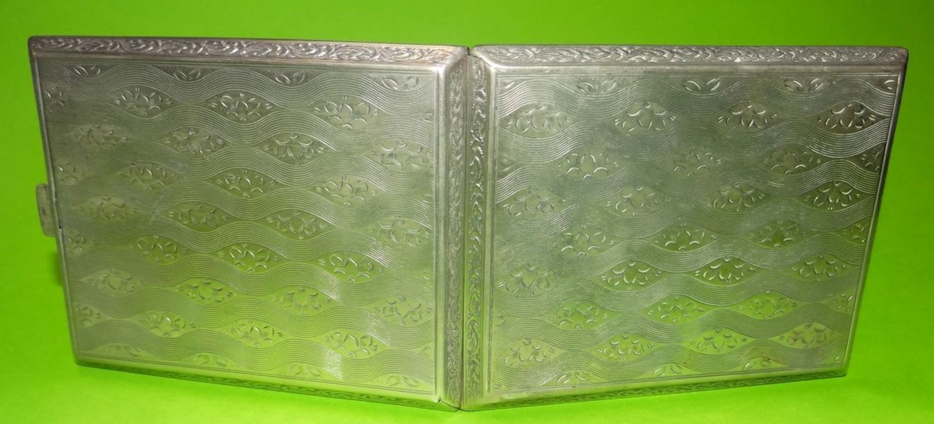 Silber-Zigarettenetui "Weihnachten 1928", 7,5x9,5 cm, 89 gramm, geprüf- - -22.61 % buyer's premium - Bild 5 aus 5