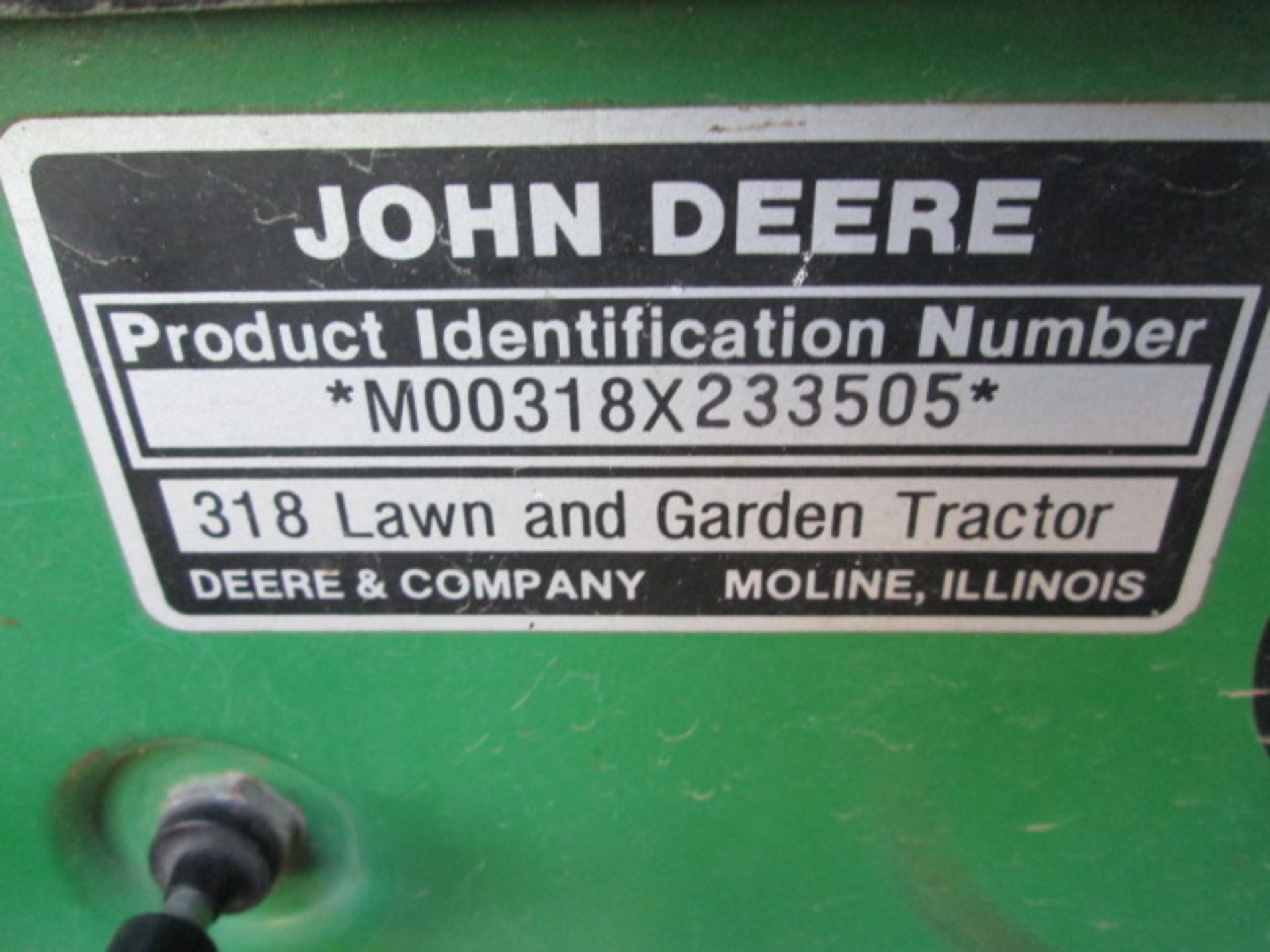 JD 318, 46” DECK SN- 233505 - Image 6 of 7