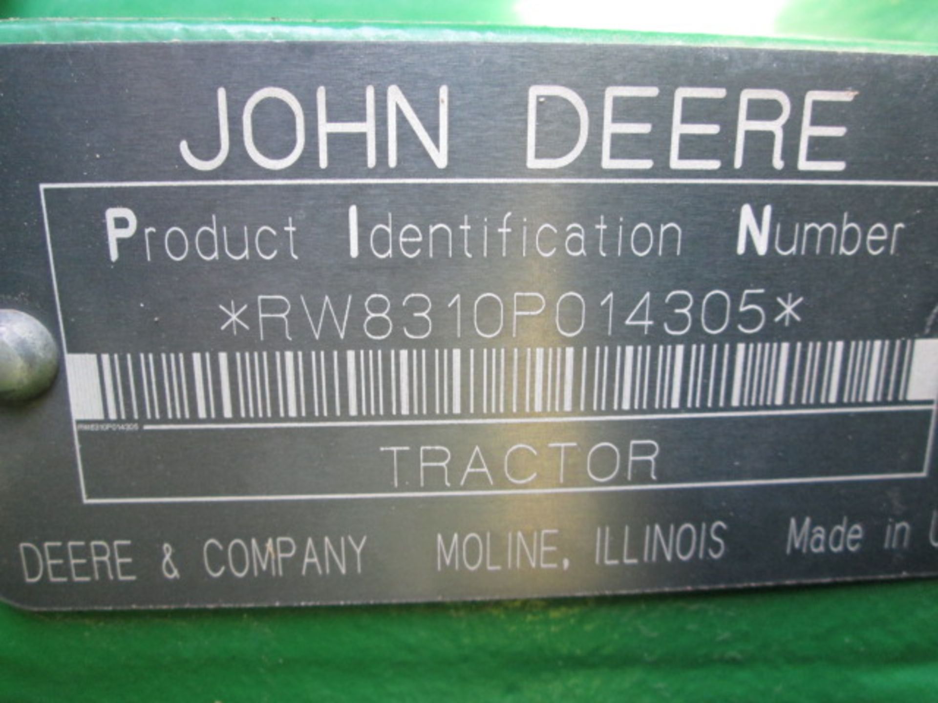 2001 JD 8310 MFWD; 18.4X46 DUALS; 3 HYDR; REAR WTS; 3635 HRS - Image 7 of 20