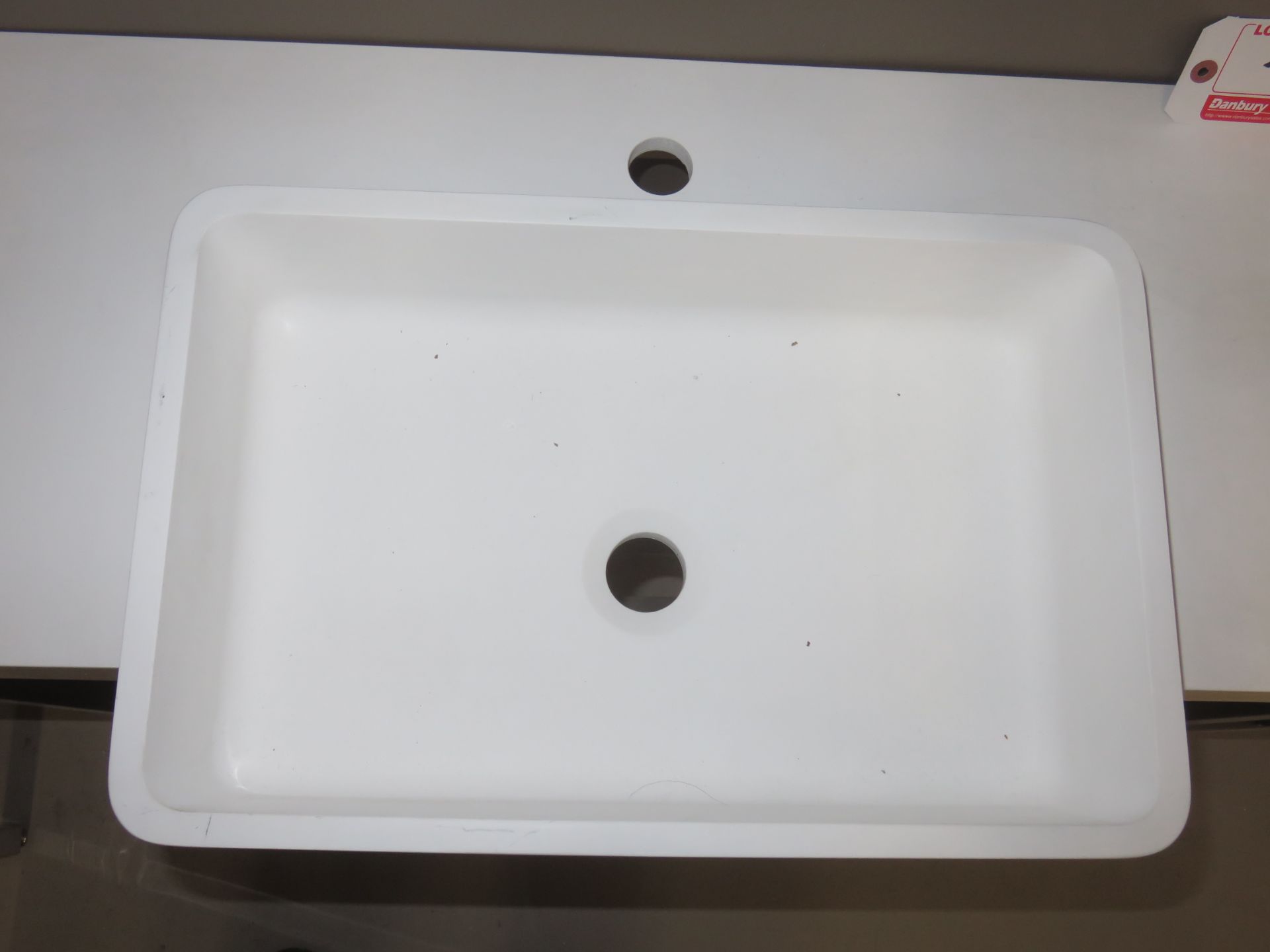 TOP BATH METRO WHITE COMPOSITE + BRUSHED S/S STAND 39.75"W X 17" SINGLE HOLE VANITY SINK - Image 2 of 2