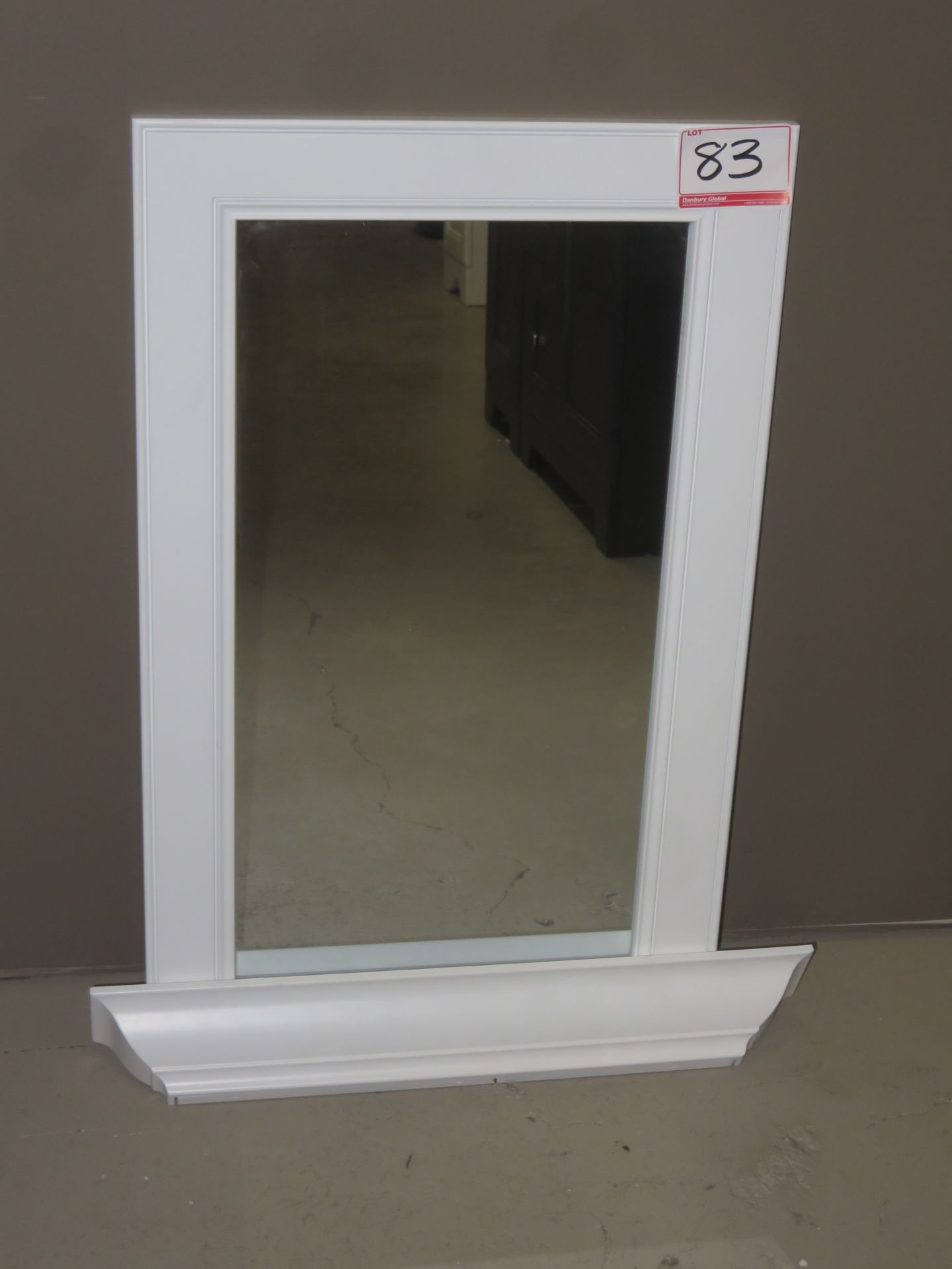 LANGDON MILLS WHITE 19.5" MIRROR W/ CROWN