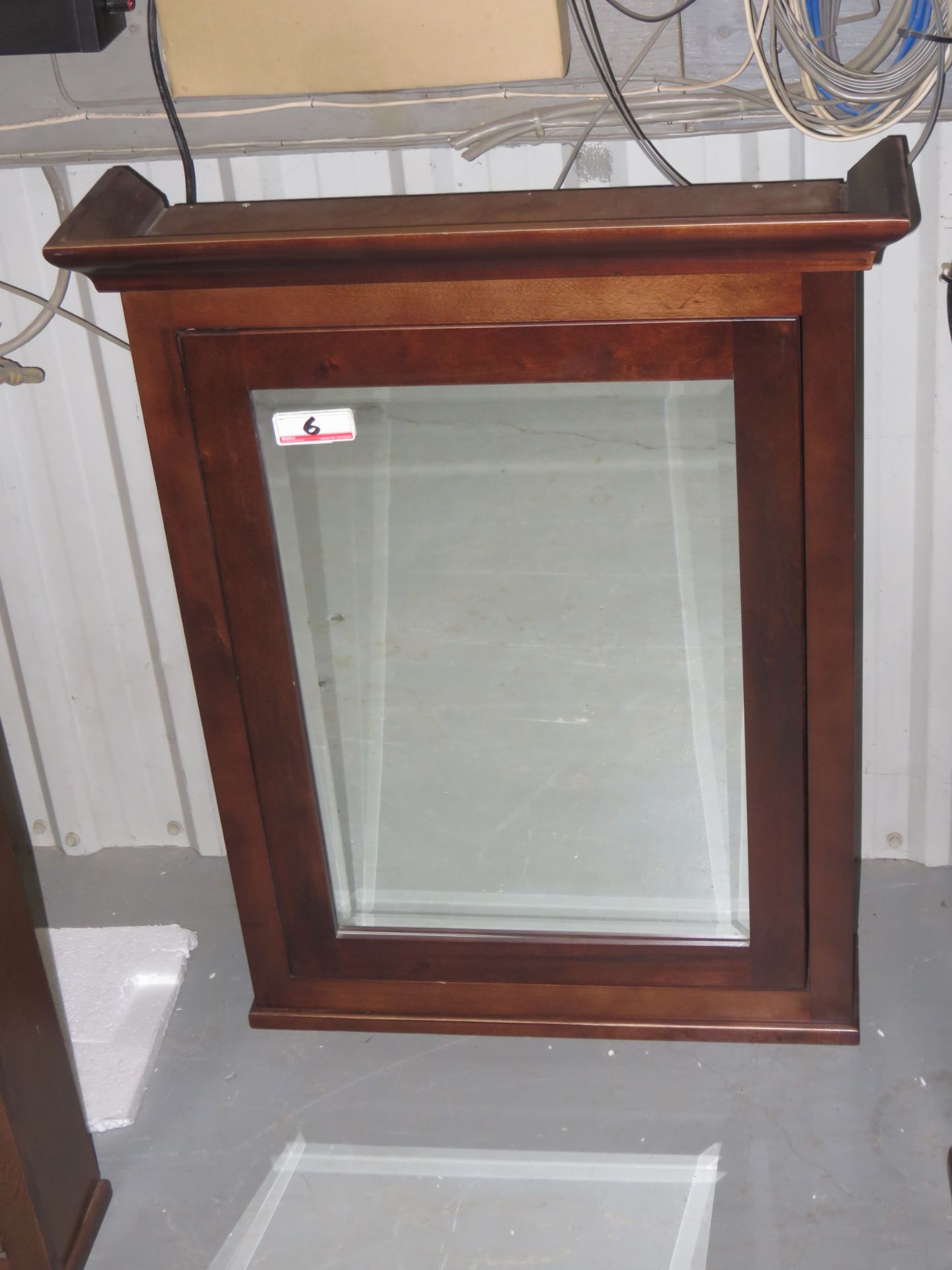 ROASTED CHESTNUT WOOD STAIN 25" X 32" MEDICINE CABINET W/ CROWN