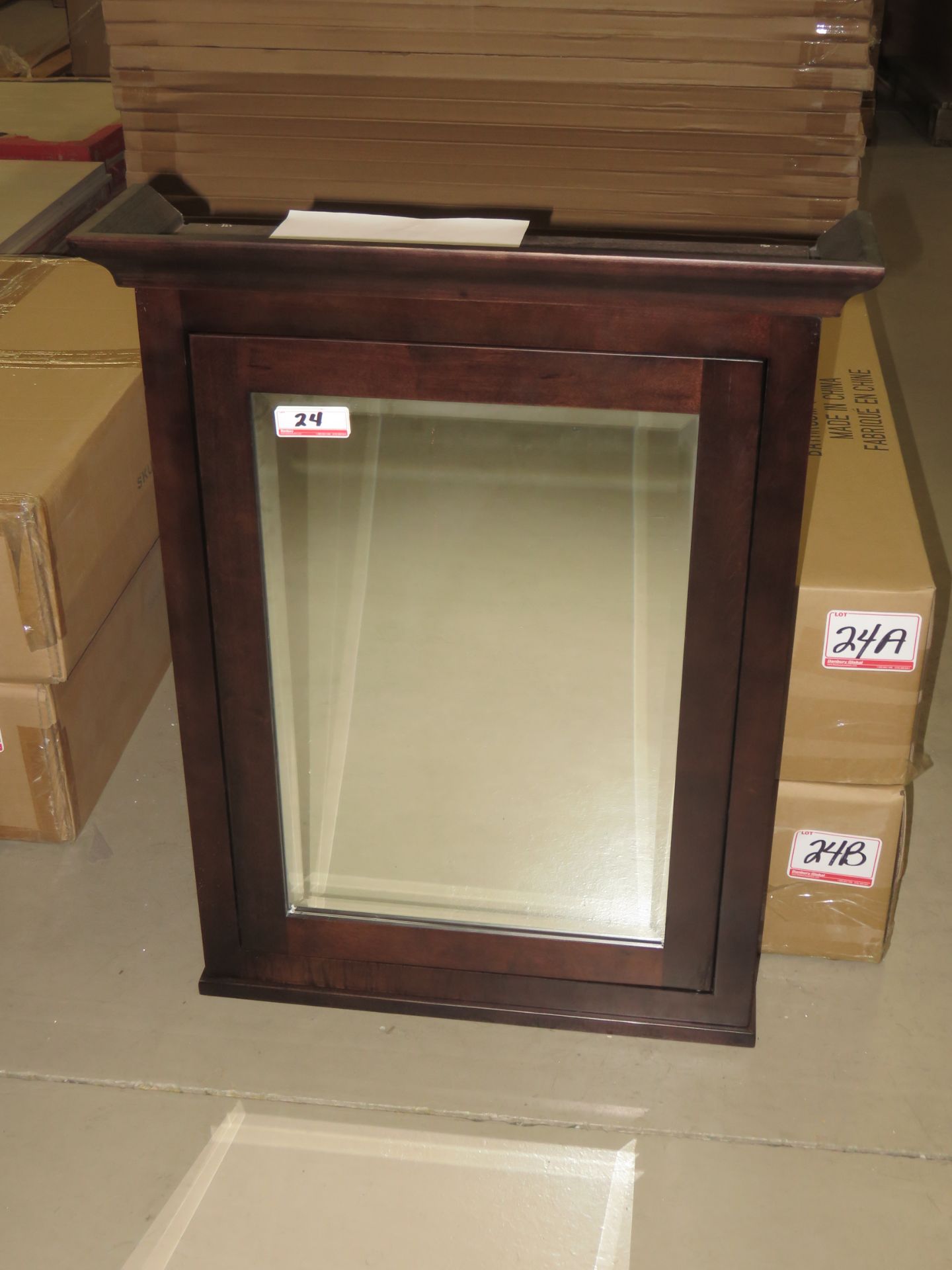 ESPRESSO 25" X 32" MEDICINE CABINET W/ CROWN MOLDING (NEW IN BOX) - Image 2 of 2