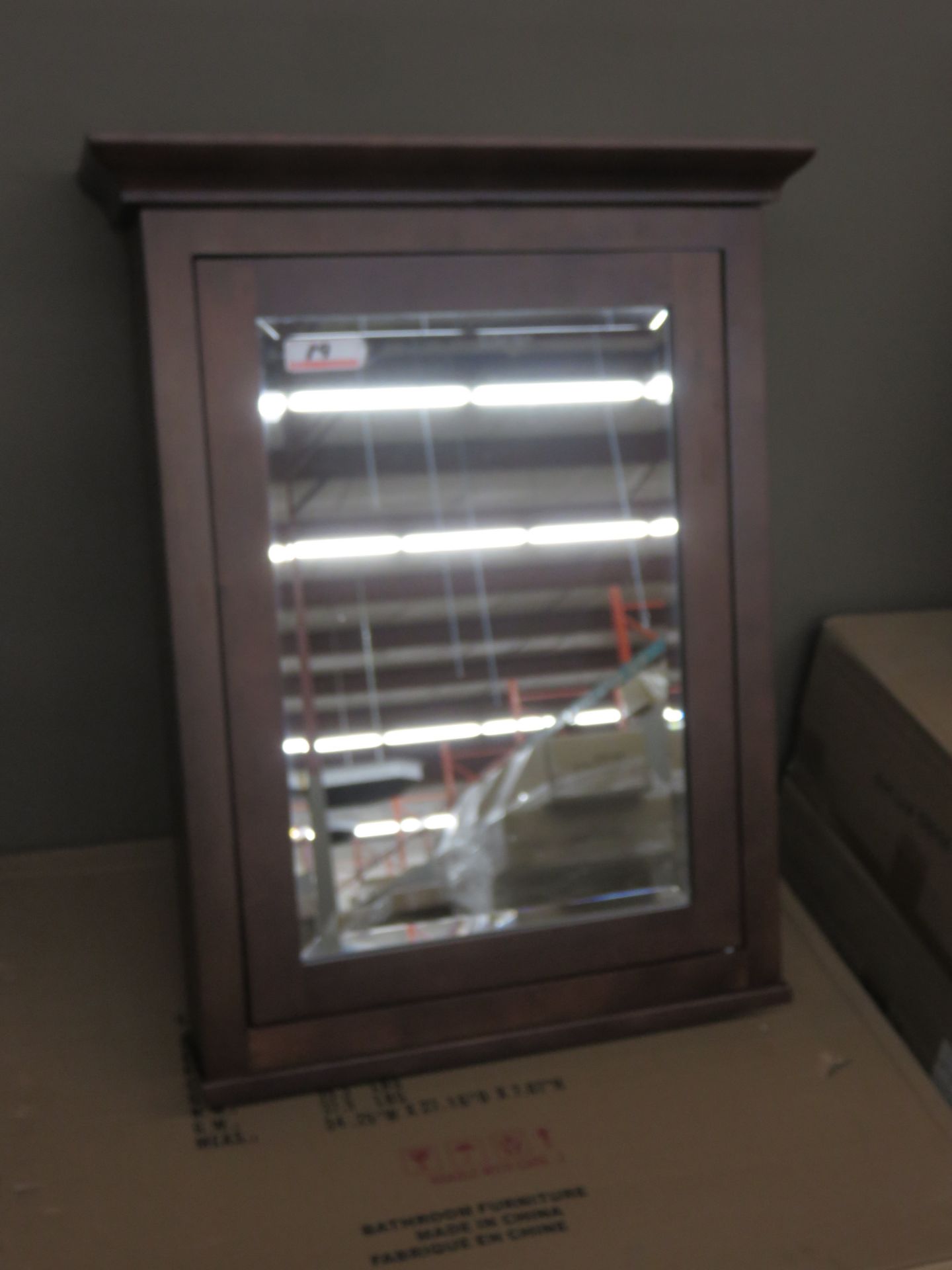 ROASTED CHESTNUT 25" X 32" MEDICINE CABINET W/ CROWN (NEW IN BOX) - Image 2 of 2