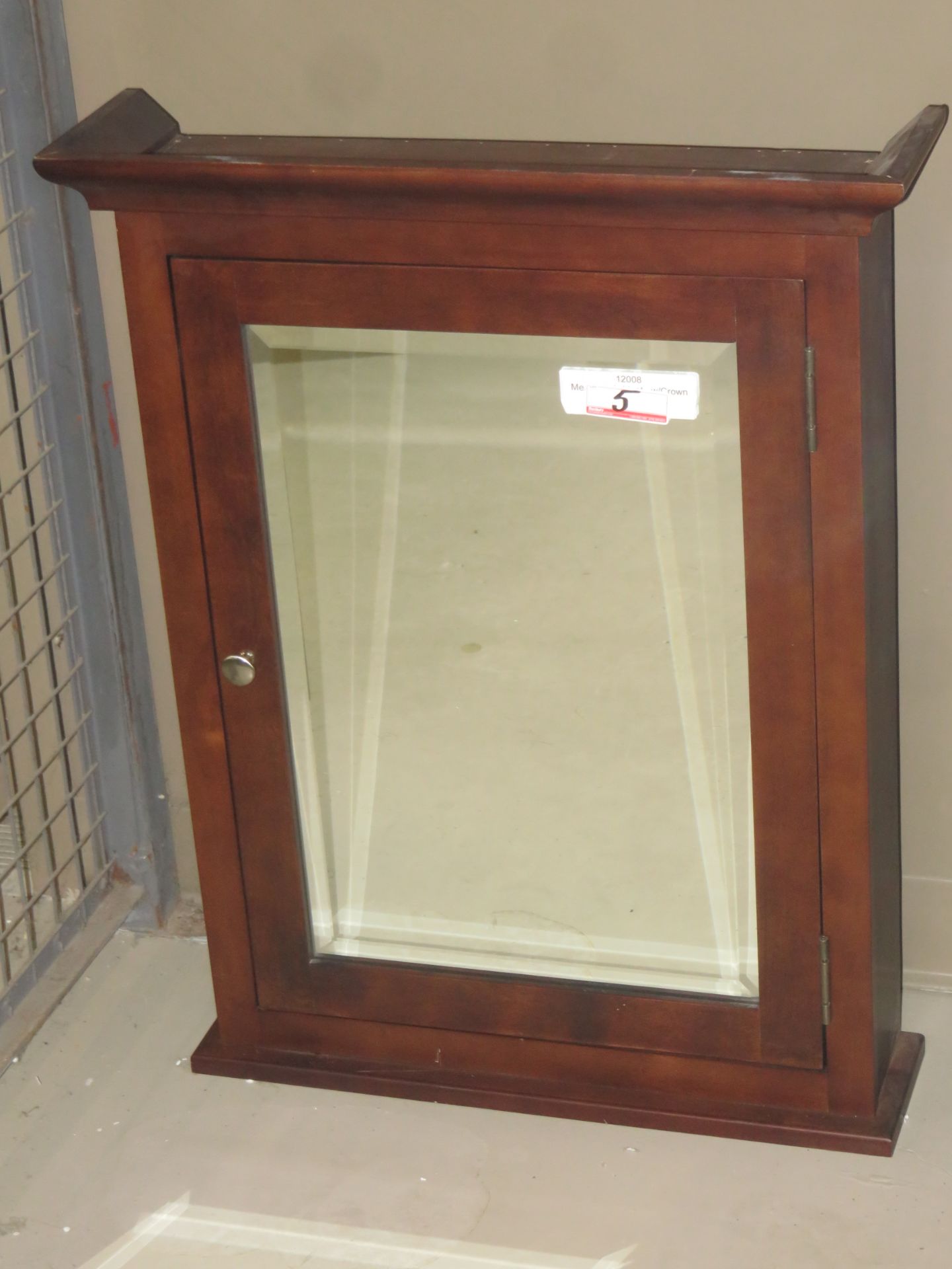ROASTED CHESTNUT WOOD STAIN 25" X 32" MEDICINE CABINET W/ CROWN