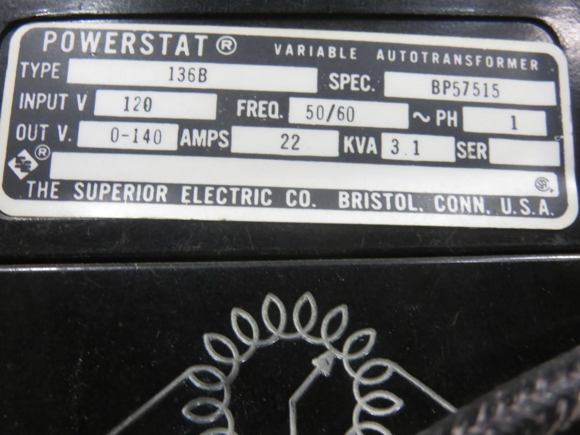 POWERSTAT 136B VARIABLE POWER SUPPLY - Image 2 of 2