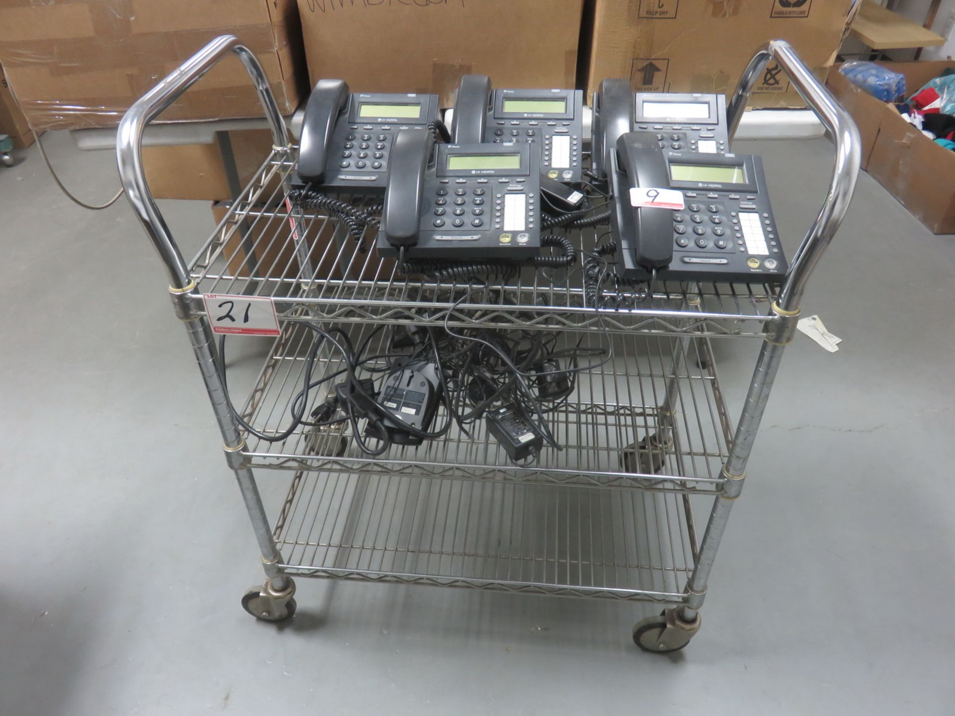 CHROME 18" X 30" 3-SHELF CART (LOCATED @ 122 INDUSTRY DRIVE)