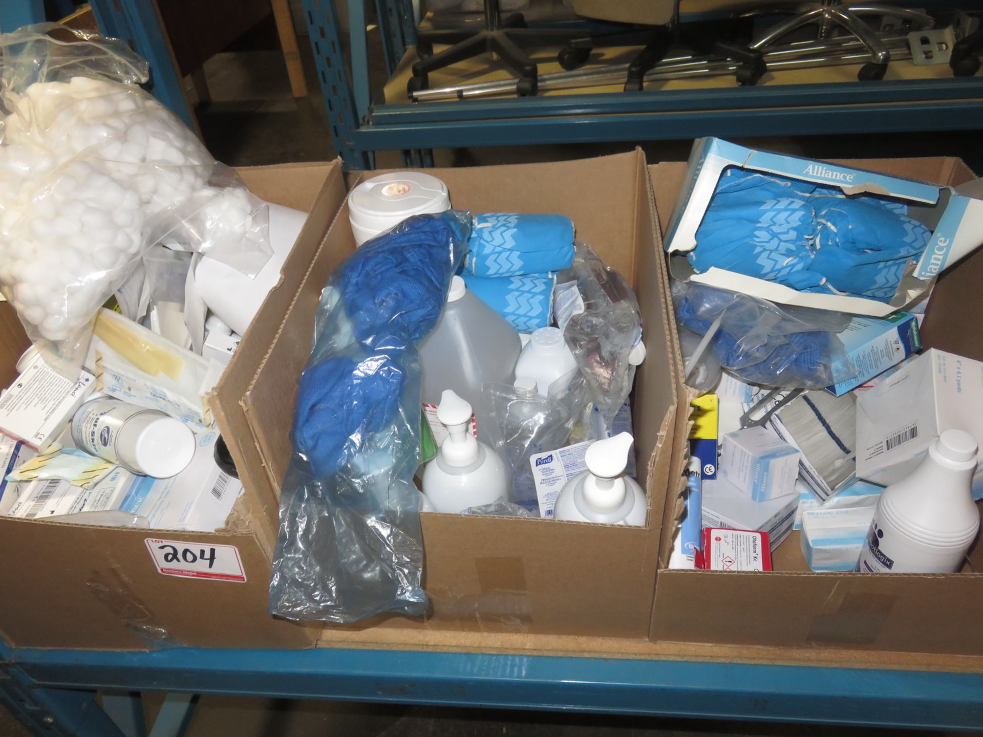 LOT - MEDICAL GLASS JARS W/ LIDS, GLOVES, TAPE, & ASSTD ACCESSORIES - Image 3 of 3