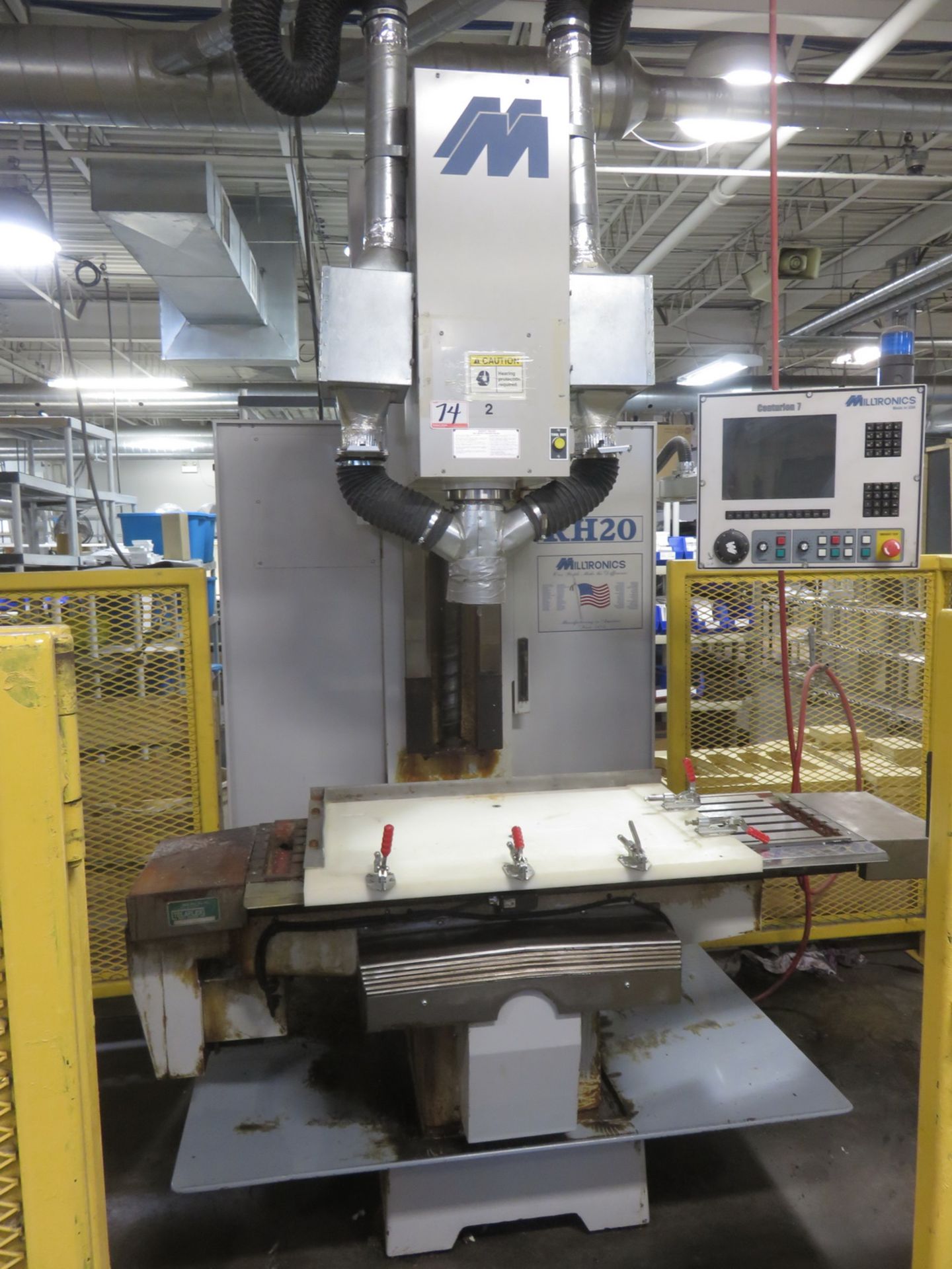 MILLTRONICS RH-20 3-AXIS CNC VERTICAL MILLING MACHINE W/ CENTURION 7 CONTROLS, 16" X 54" T-SLOT