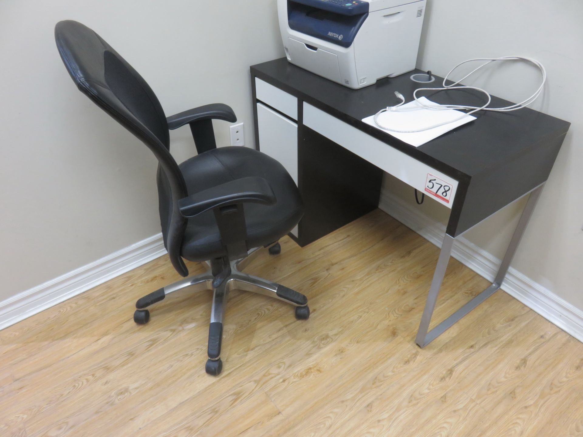 LOT - BLK & GREY OFFICE DESKS, BOOKCASE & 4BLK ASSTD OFFICE CHAIRS (LOCATED AT 20 VOGELL RD, - Image 2 of 2