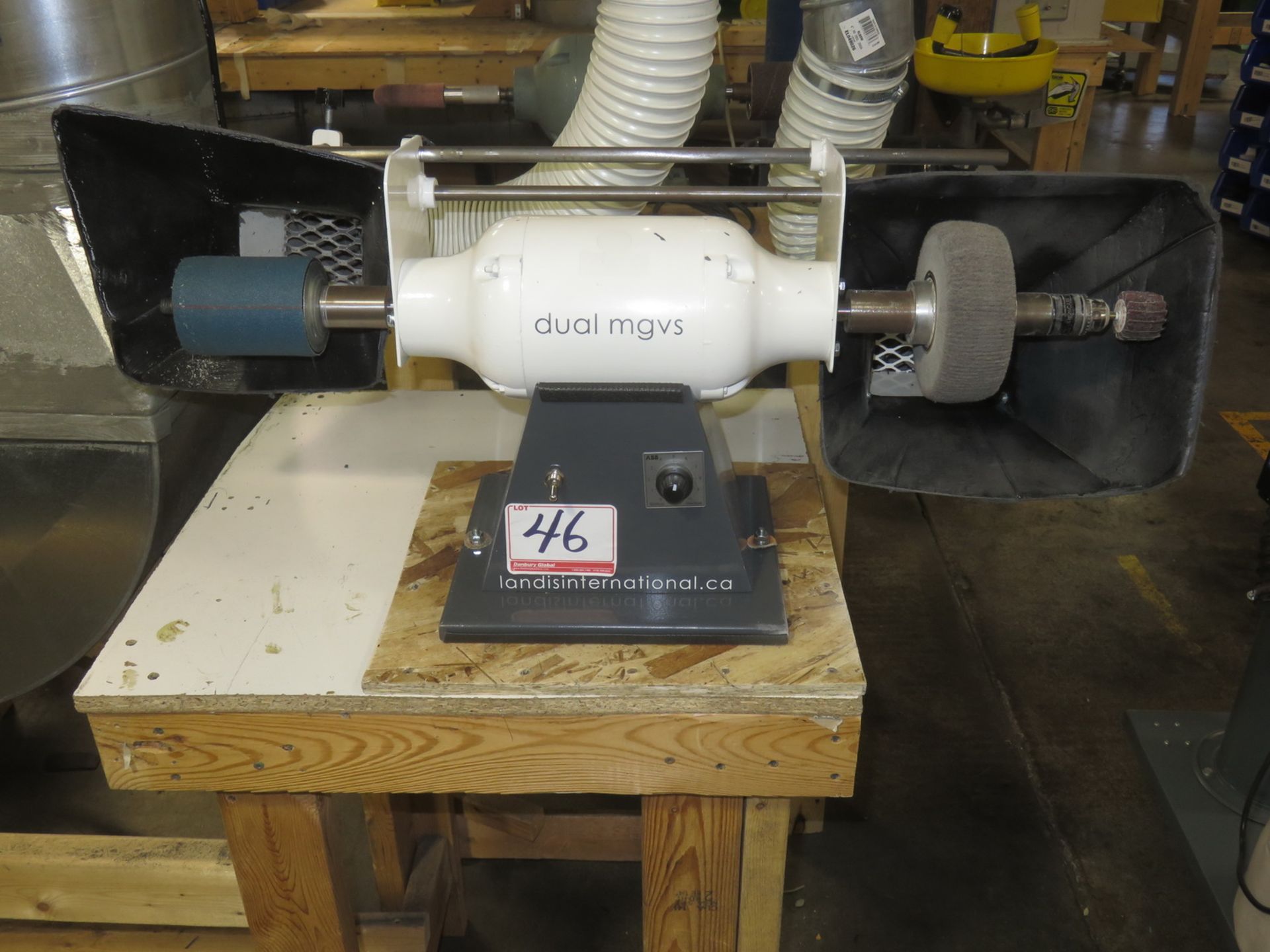 2017 LANDIS DMGVS DUAL HEAD MINI SHOE GRINDER MACHINE, S/N 19006 (115V)