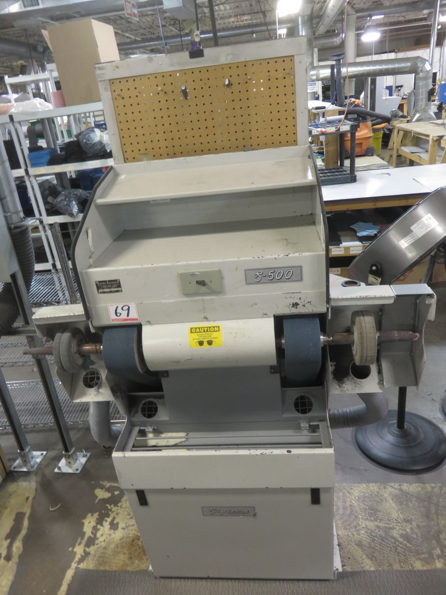 LANDIS S-500 DUAL HEAD SHOE MACHINE GRINDERS C/W BUILT-IN DUST COLLECTOR, S/N 1019 (#G03)