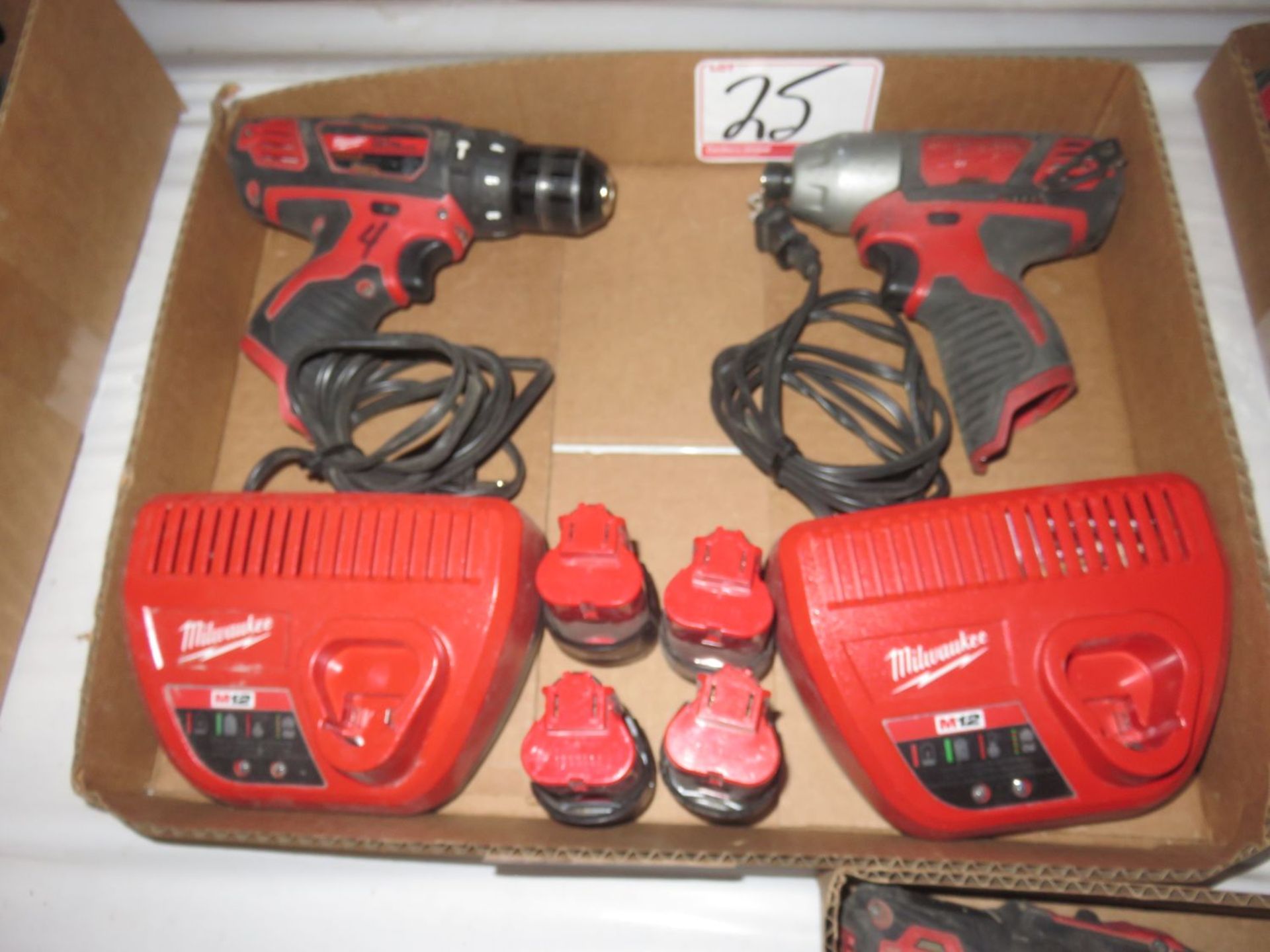 LOT - MILWAUKEE 2408-20 CORDLESS HAMMER DRILL / DRIVER & 2462-20 CORDLESS HEX IMPACT DRIVER C/W (