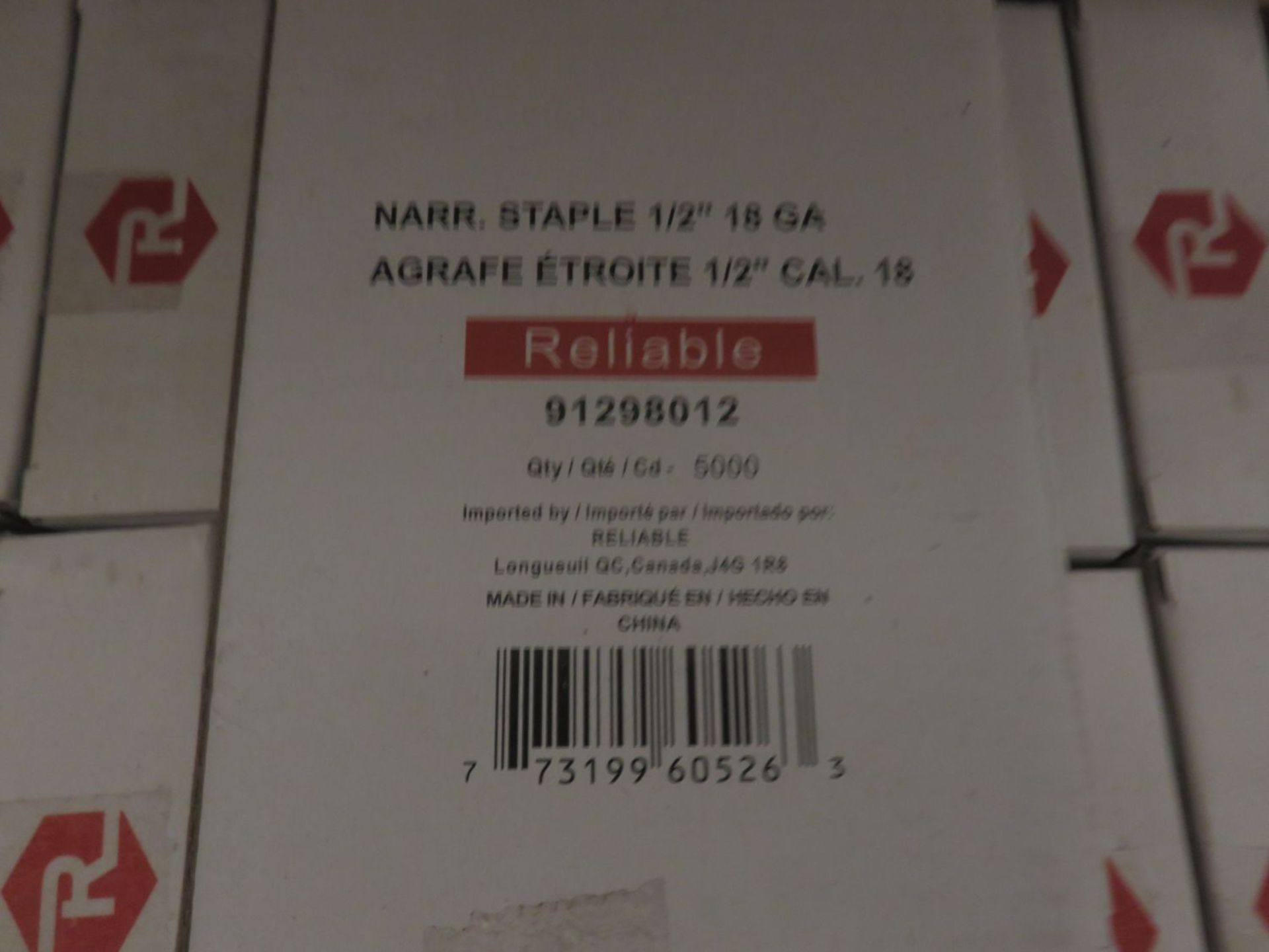 LOT - RELIABLE ASSTD 18GA STAPLES - Image 2 of 4