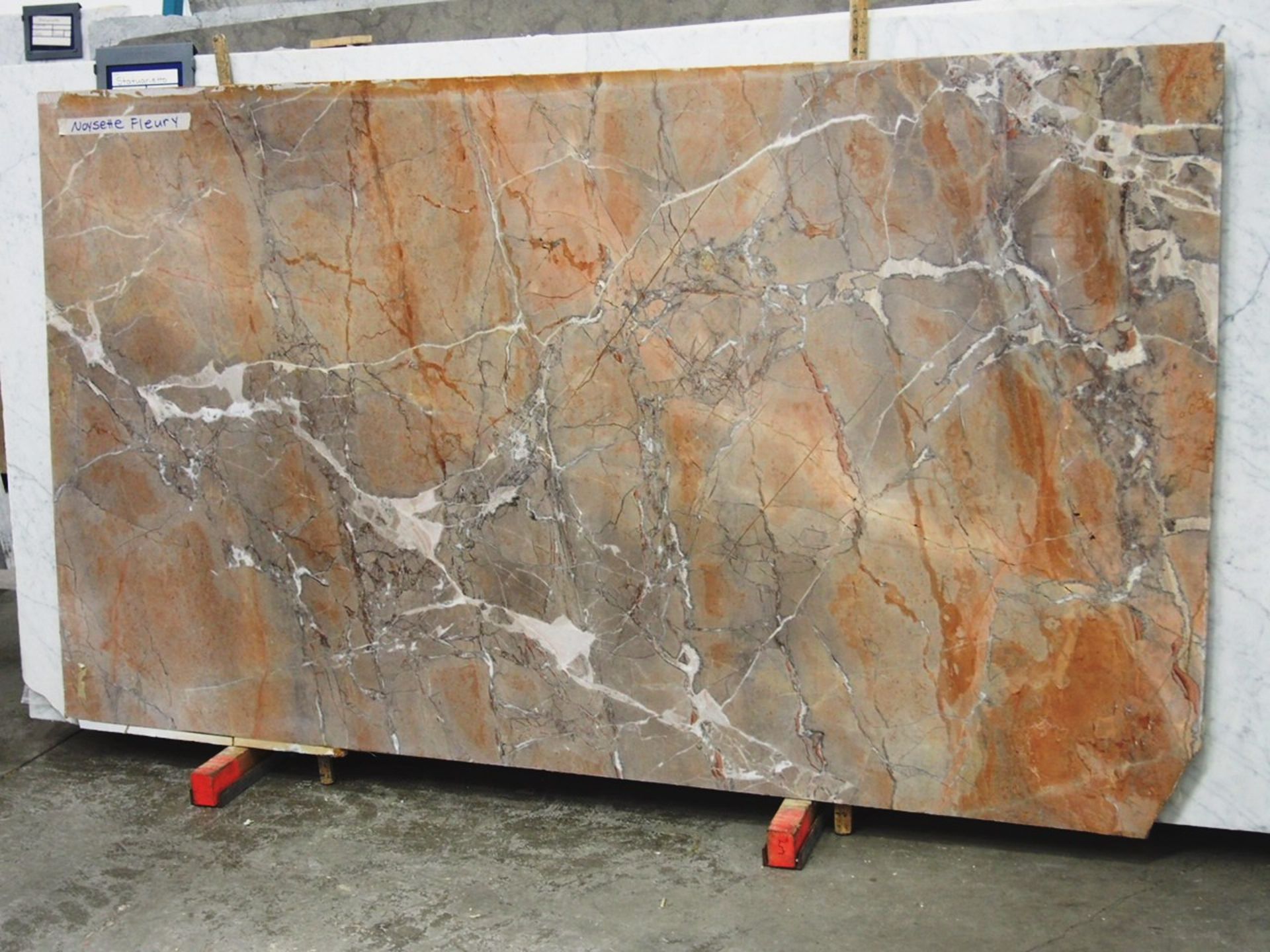 SLABS - NOISETTE FLEURY MARBLE 55 X 98 (37.43 SQFT) 2CM - ROW C