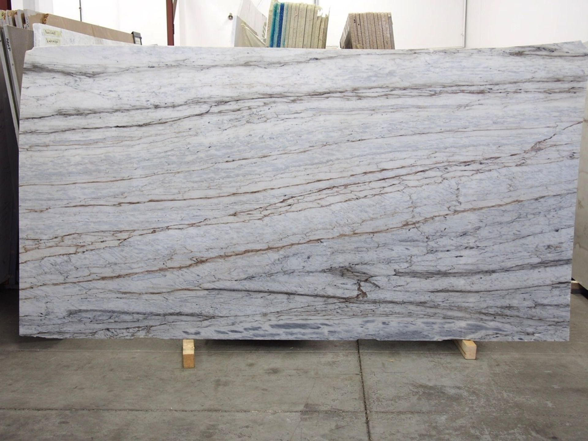 SLABS - CIPOLLINO BLUETTE MARBLE (5) 60 X 116 (48.33 SQFT) & (1) 36 X 116 (29 SQFT) 2CM - ROW K