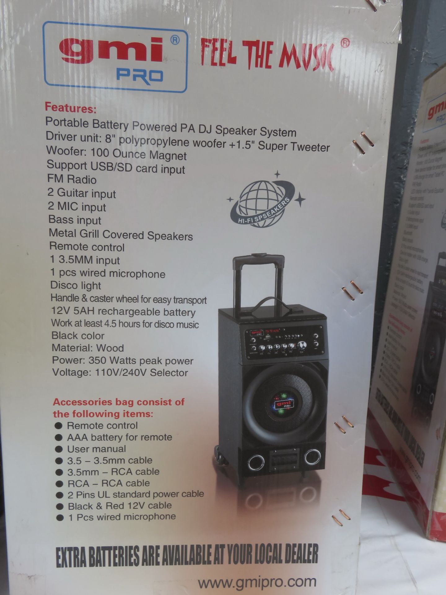 GMI MOD GMI-PBX-108BT PA DJ SPEAKER SYSTEM (NEW IN BOX) - Image 2 of 2