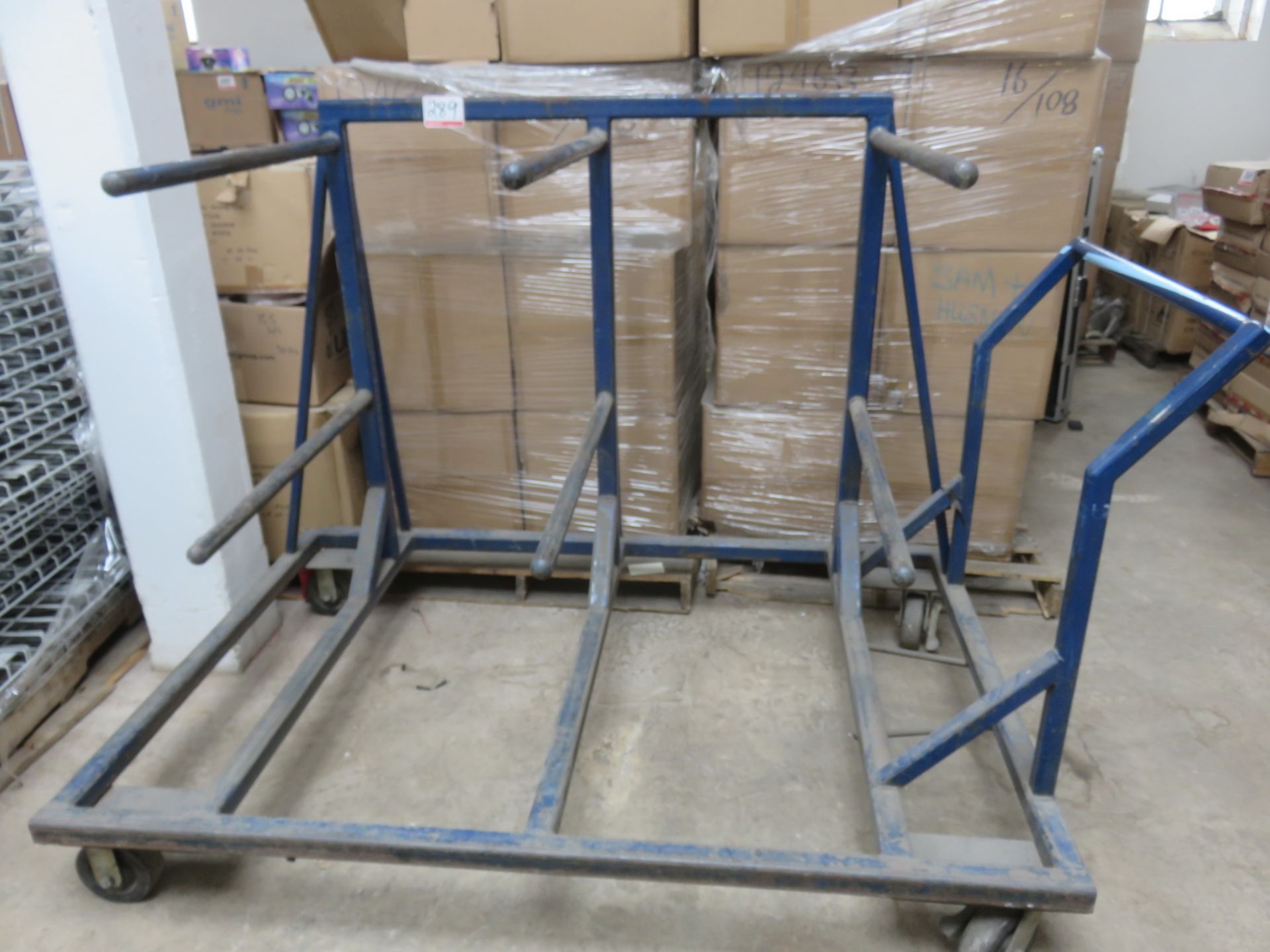 BLUE STEEL 4' X 6' PORT WIRE SPOOL RACK