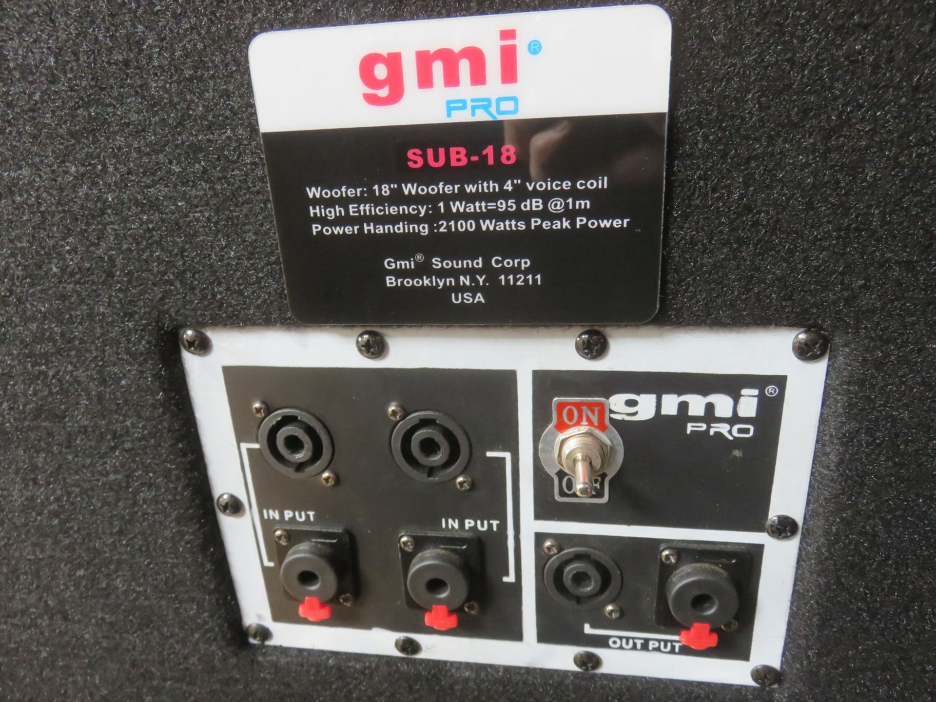 GMI MOD SUB-18 PRO ELITE SERIES 2,100 WATT SUBWOOFER (IN BOX) - Image 2 of 4