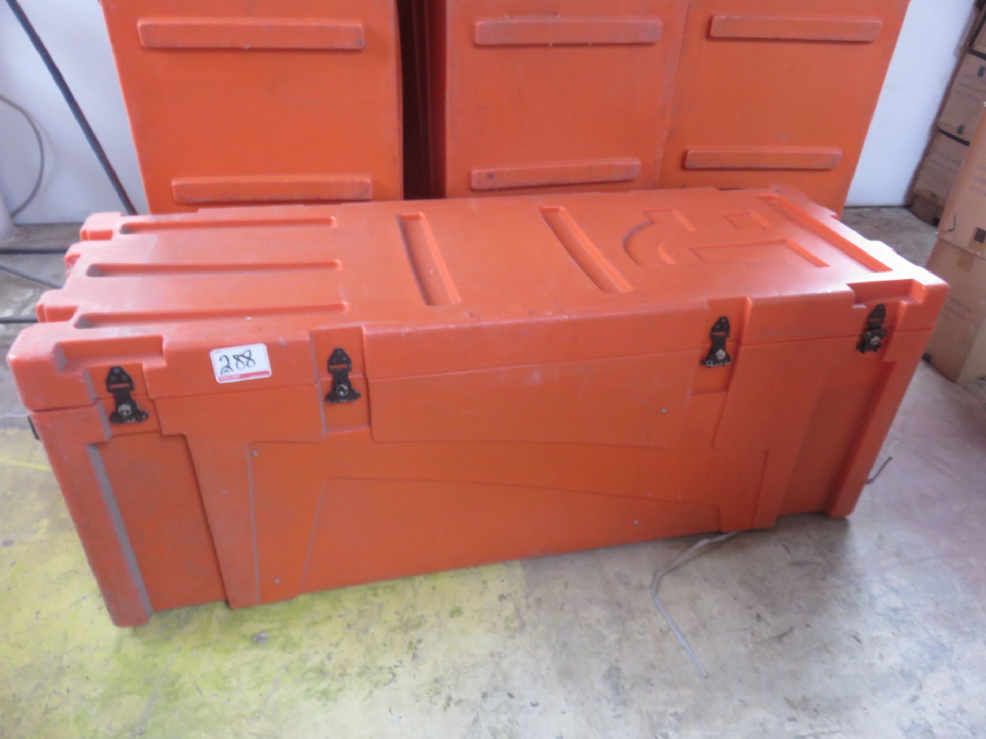 UNITS - ORANGE PLASTIC 25 X 70 X 26"H TRAVEL CASES