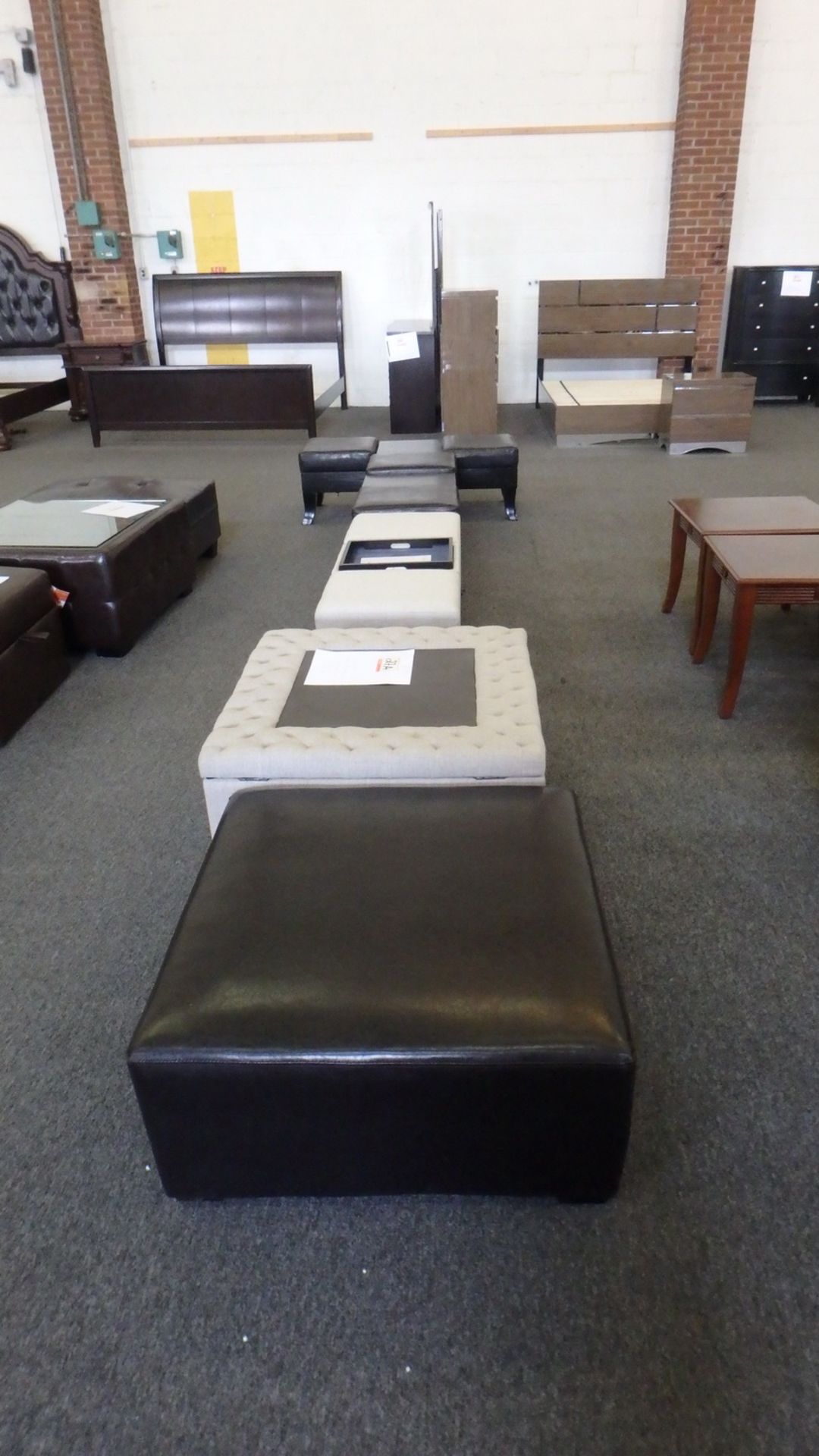 LOT - ASSORTED STORAGE OTTOMANS & BENCHES (FLOOR DISPLAYS) (12 UNITS)