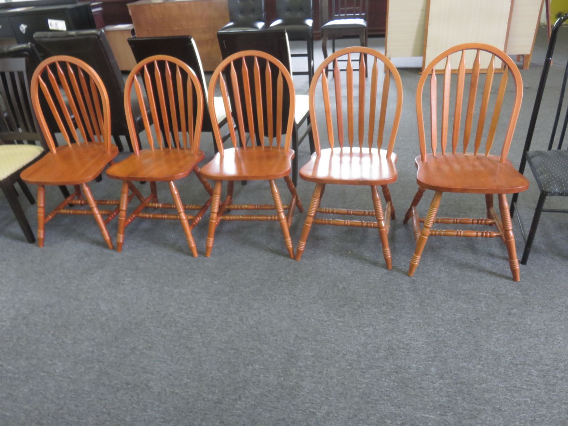 LOT - WOOD & METAL ASSTD DINING CHAIRS - Image 5 of 5