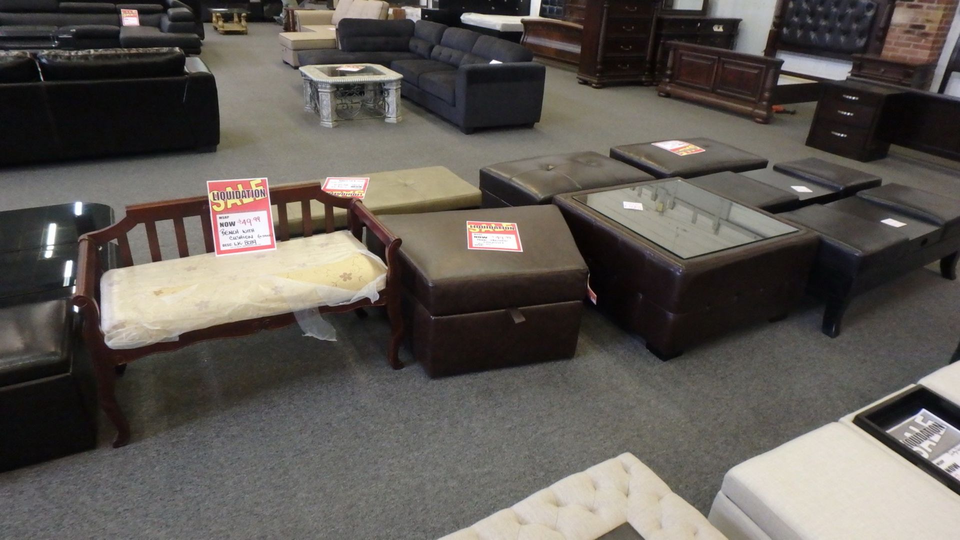 LOT - ASSORTED STORAGE OTTOMANS & BENCHES (FLOOR DISPLAYS) (12 UNITS) - Image 3 of 3