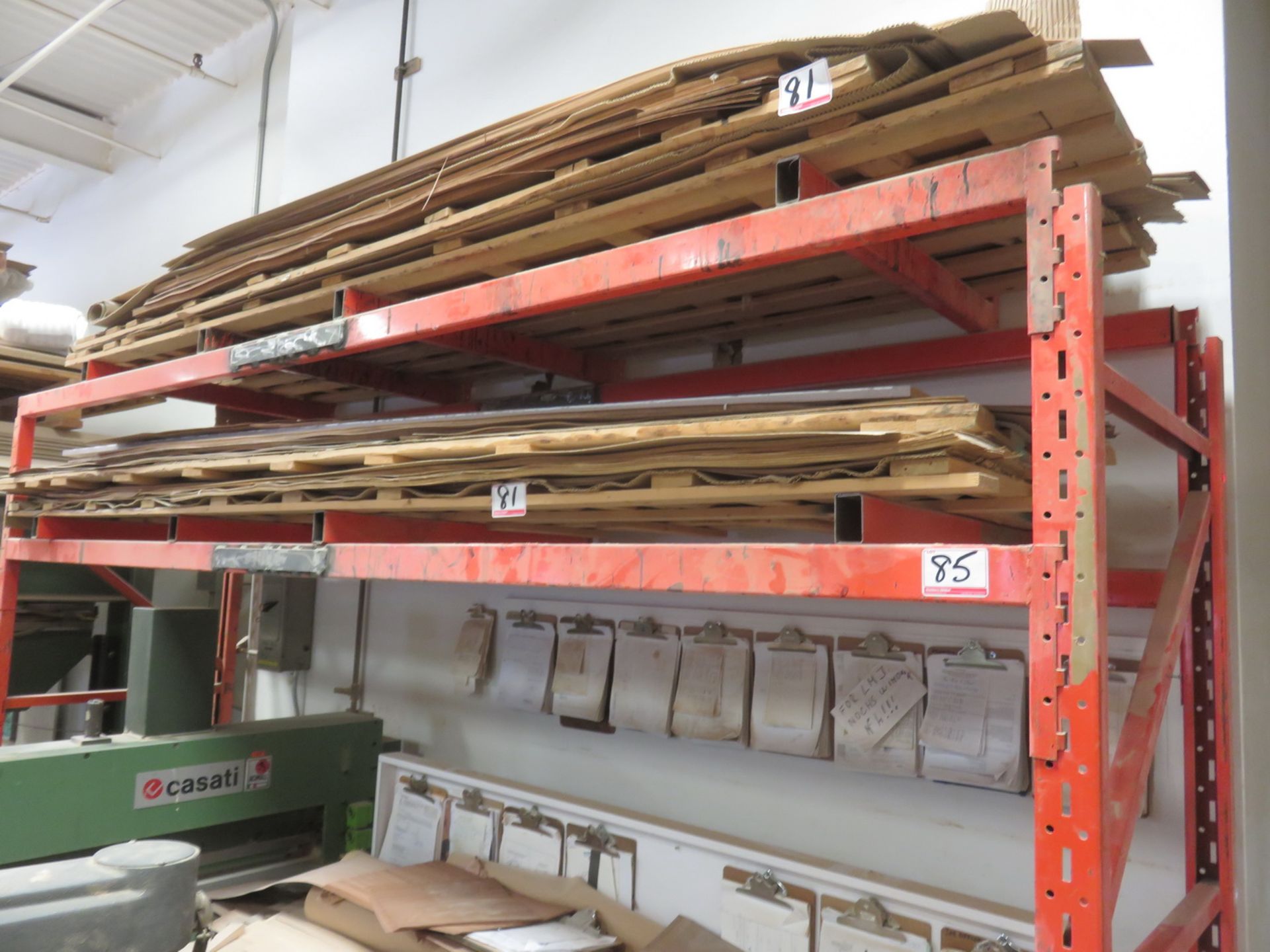 LOT - ORANGE 3' X 12' X 94"H PORT RACK W/ 2-3' X 7'H UPRIGHTS & 10-9' CROSS BEAMS