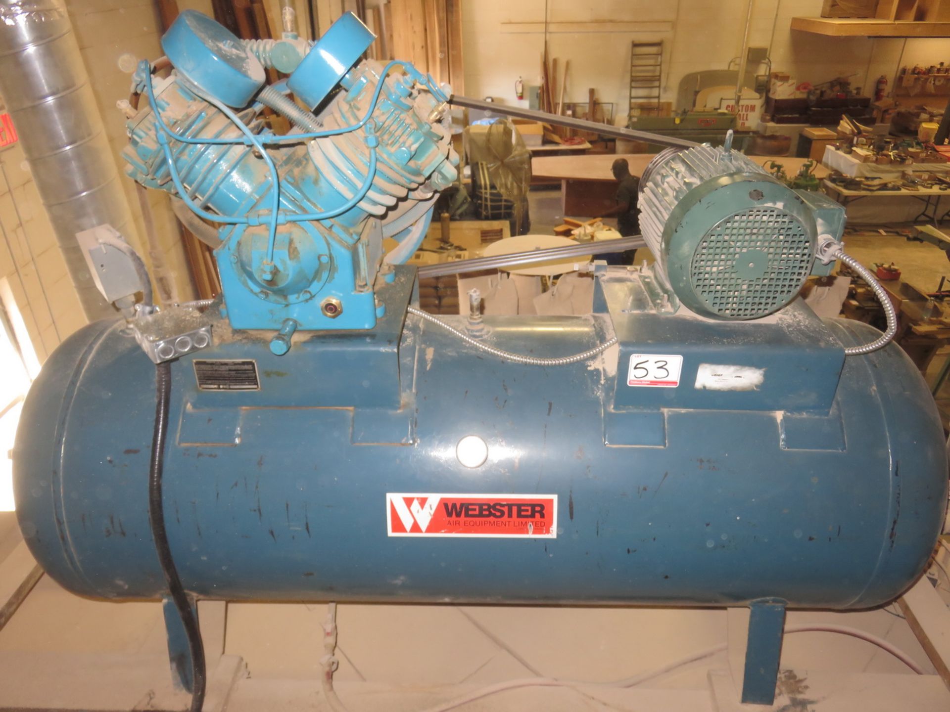 WEBSTER 7.5HP HORIZONTAL TANK MOUNT AIR COMPRESSOR (575V)