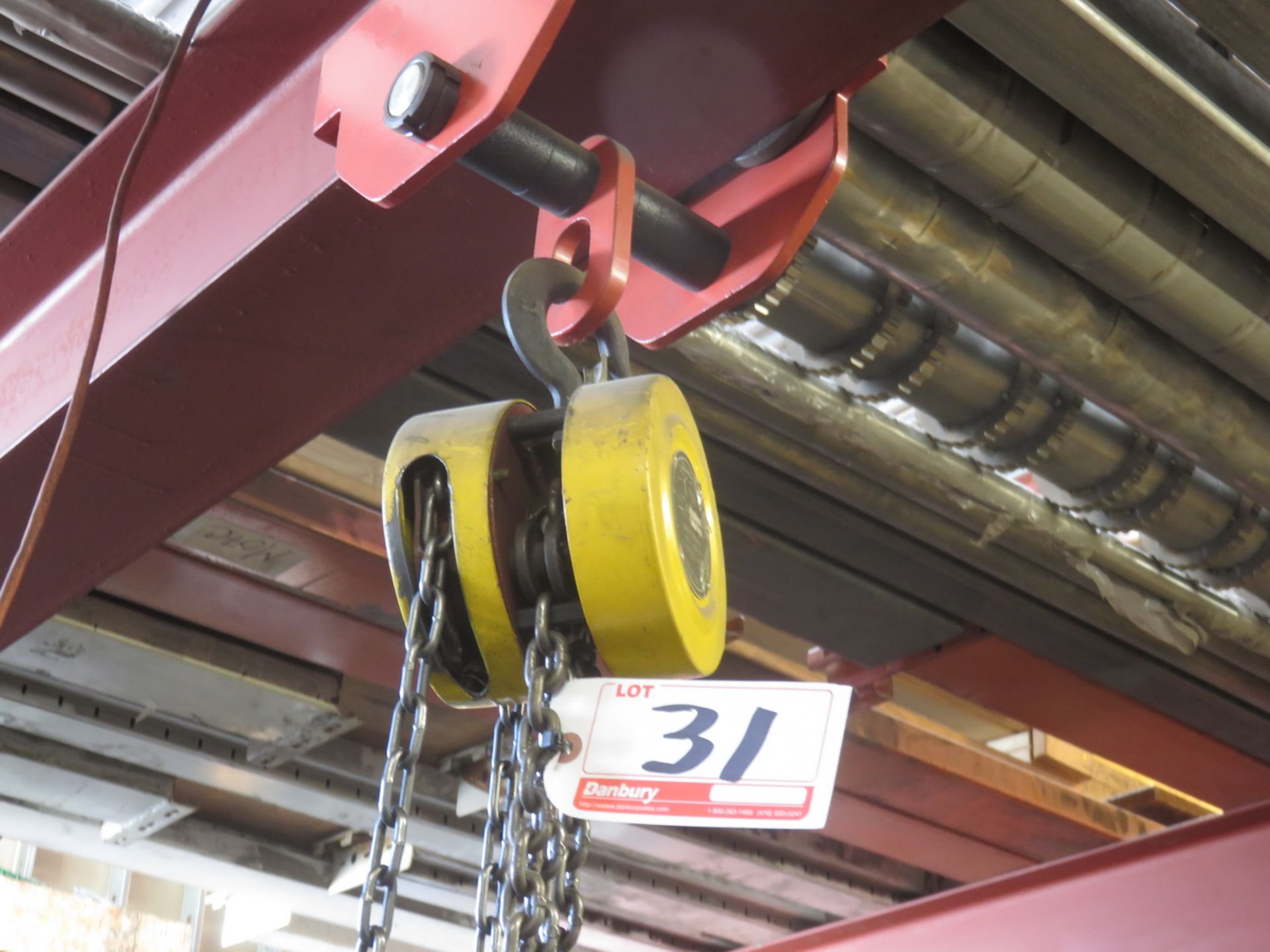 SHANG YELLOW 1-TON HAND CHAIN HOIST W/ TROLLY