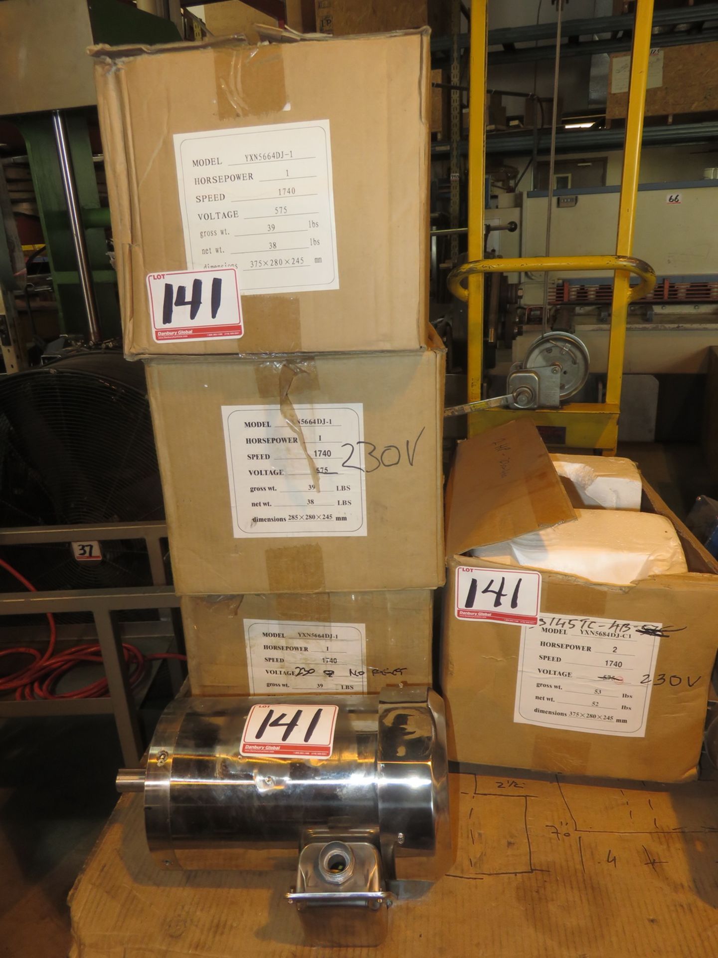LOT - NEW JRP 1 & 2HP (575/230V) STAINLESS STEEL COVERED ELECTRIC MOTORS (4 UNITS)