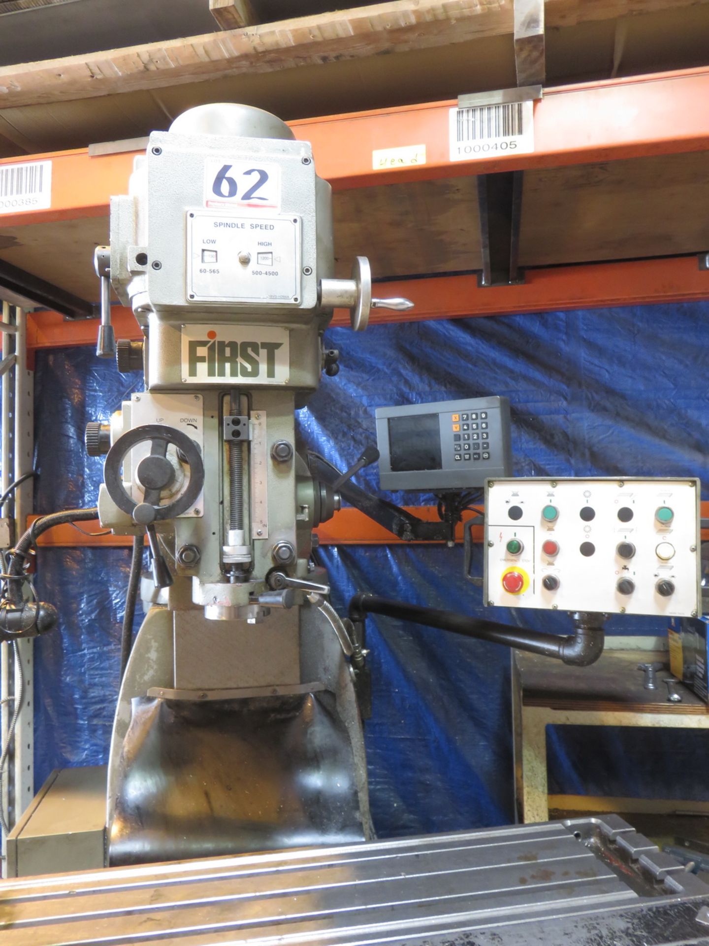 FIRST LC-20VSG CNC RAM TYPE VERTICAL TURRET MILLING MACHINE W/ T-SLOT 10" X 52" TABLE, 4500 RPM, S/N - Image 2 of 2