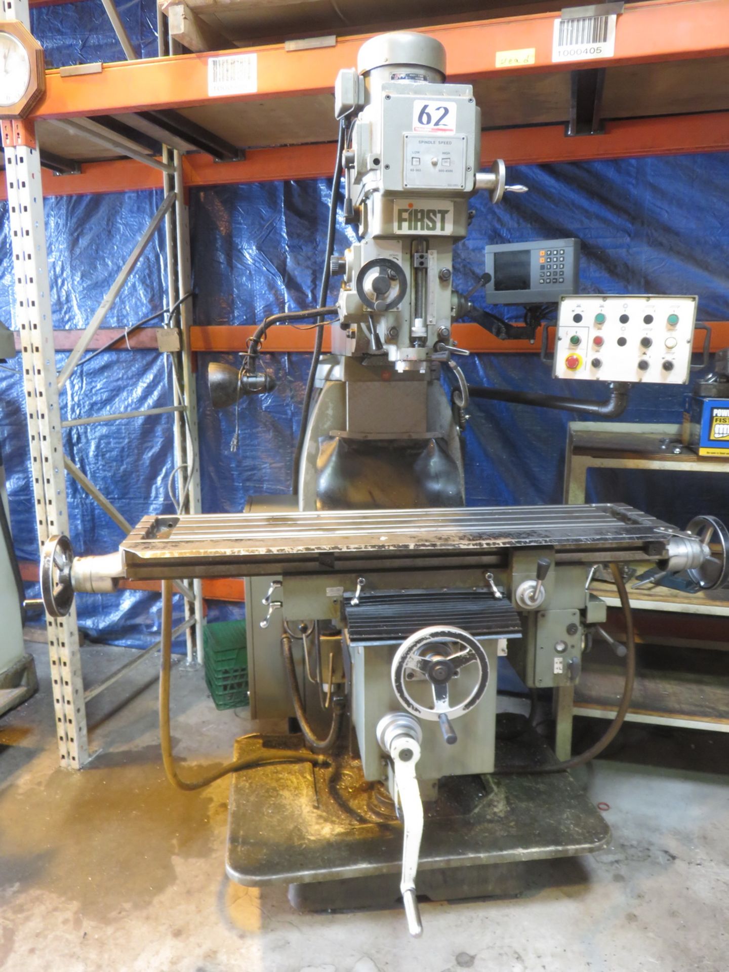FIRST LC-20VSG CNC RAM TYPE VERTICAL TURRET MILLING MACHINE W/ T-SLOT 10" X 52" TABLE, 4500 RPM, S/N