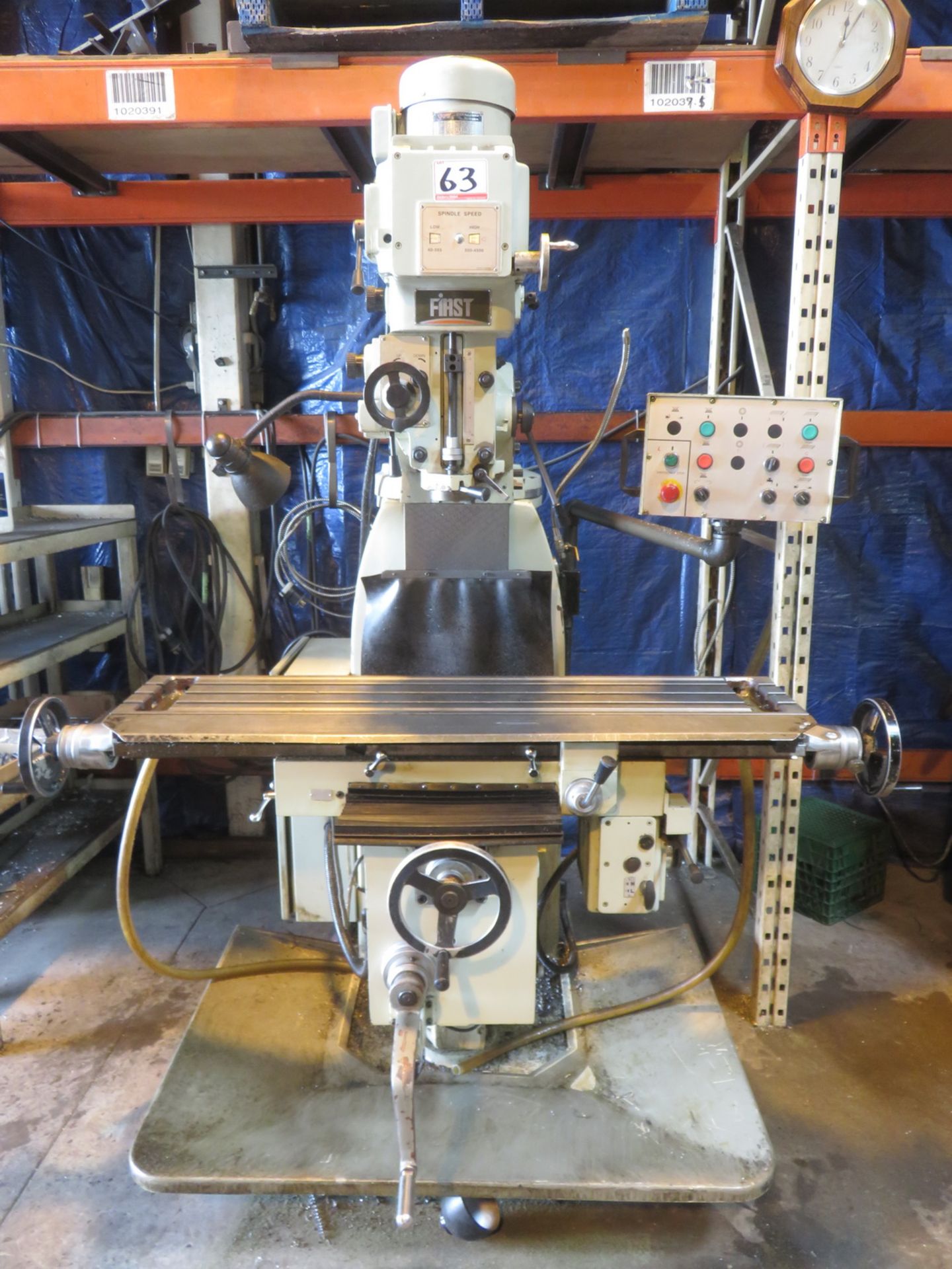 FIRST LC-20VSG CNC RAM TYPE VERTICAL TURRET MILLING MACHINE W/ T-SLOT 10" X 52" TABLE, 4500 RPM, S/N