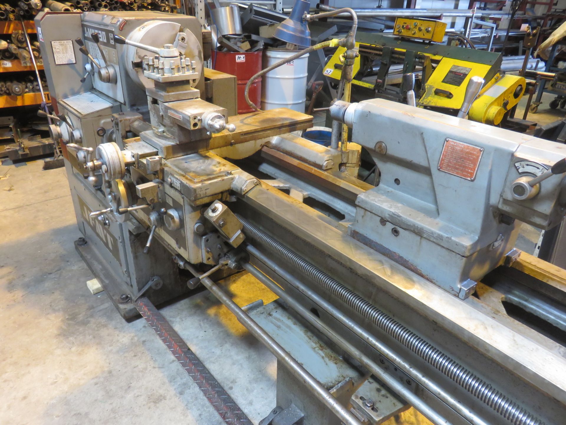 JFMT MODEL 530 GAP BED ENGINE LATHE W/ 21"OVER BED, 28" SWING IN GAP, 60" BETWEEN CENTERS, 3" - Image 3 of 4