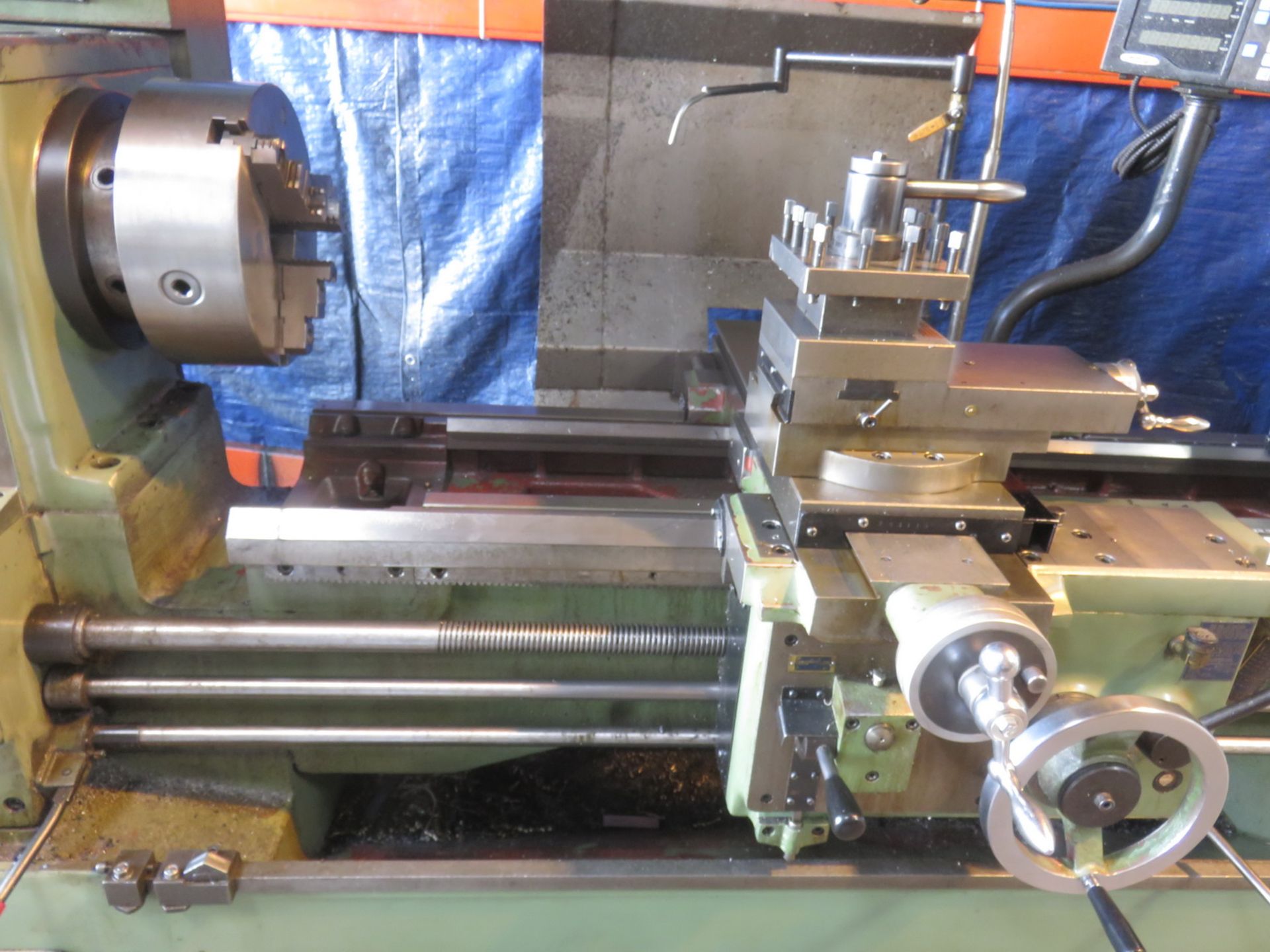 HWACHEON HL-580 GAP BED ENGINE LATHE W/ 23" SWING, 80" BETWEEN CENTERS, 28-1350 RPM, STEADY REST, - Image 2 of 3