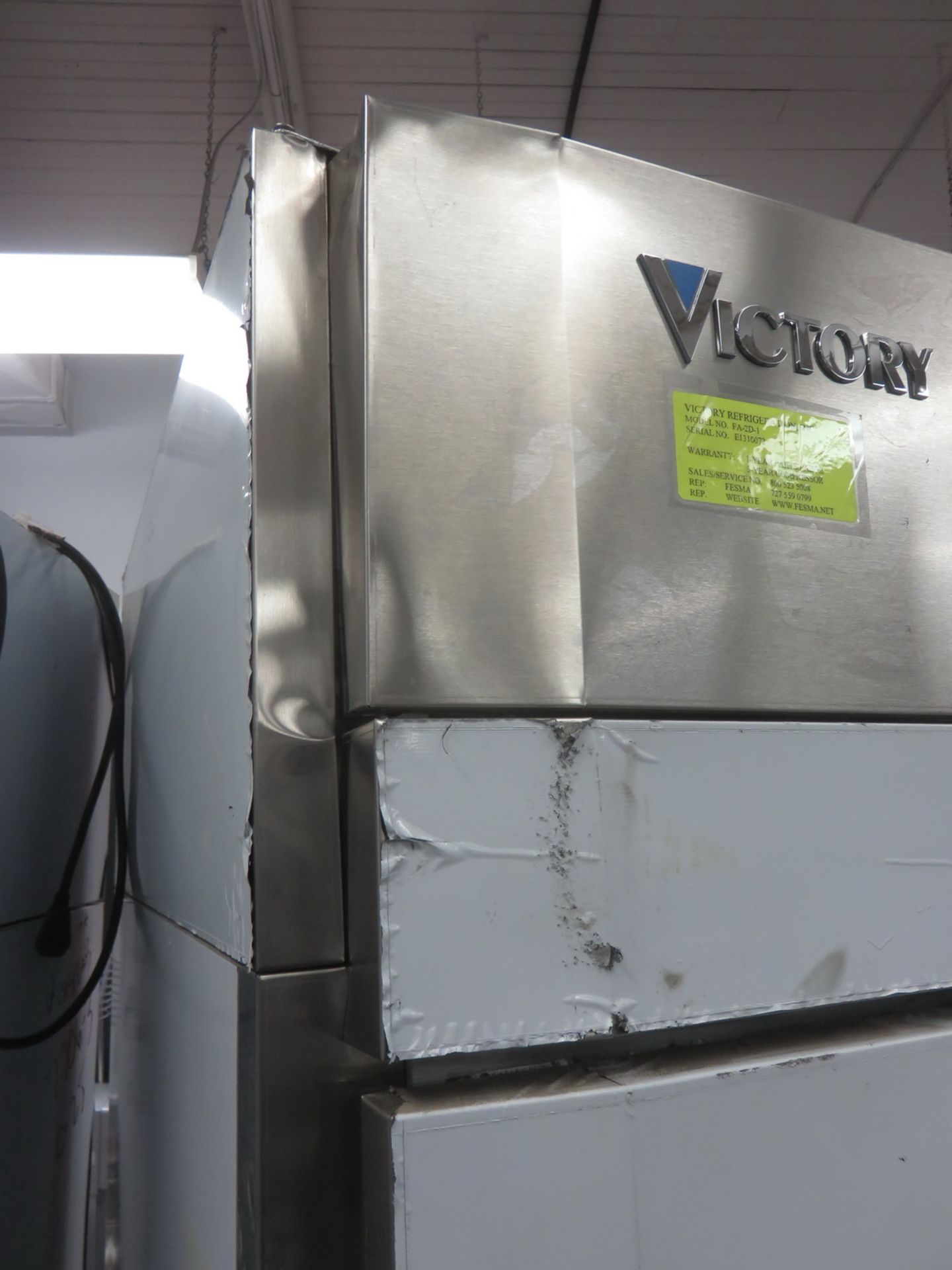 VICTORY MOD FA-2G-S1, 4-DOOR S/ STEEL FREEZER (TOP LIFT CORNER DAMAGE) - Image 3 of 3