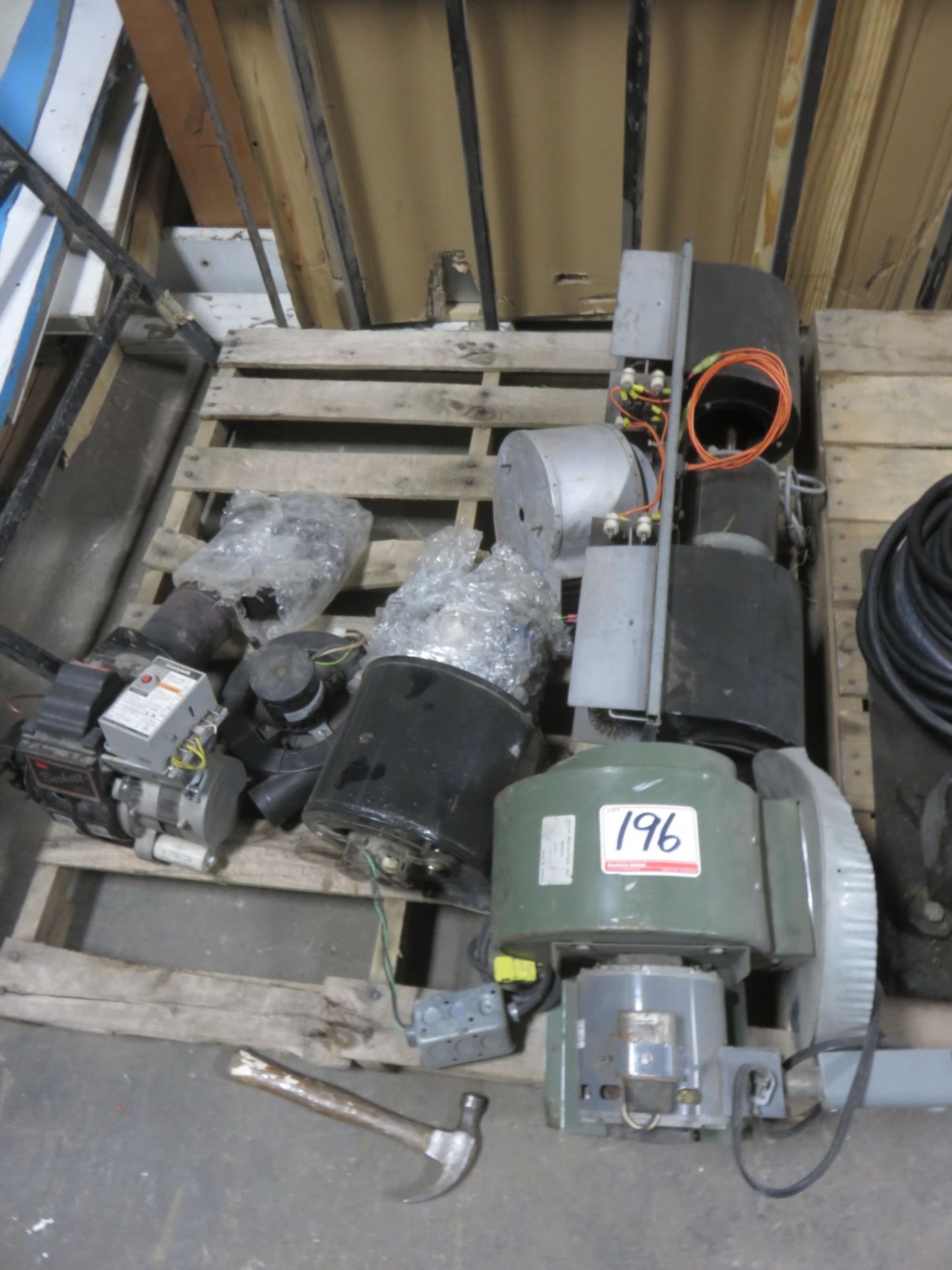 LOT - FURNACE BLOWERS, AIR COMPRESSORS ETC. (3 SKIDS)