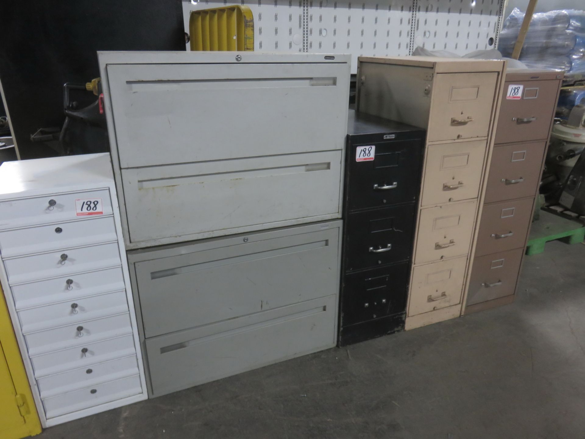 LOT - WHITE/BLACK/BROWN ASSTD FILE CABINETS