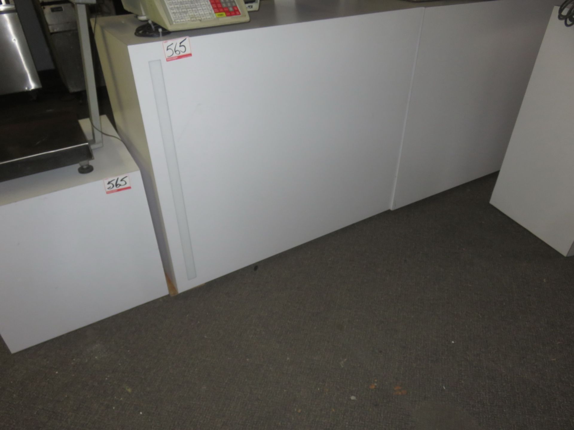 LOT - WHITE ASSTD 40.5" H SERVICE COUNTERS + TABLE (4-20 X 47"), (1-94"), (1-16 X 47.5"), (1-2' - Image 2 of 4