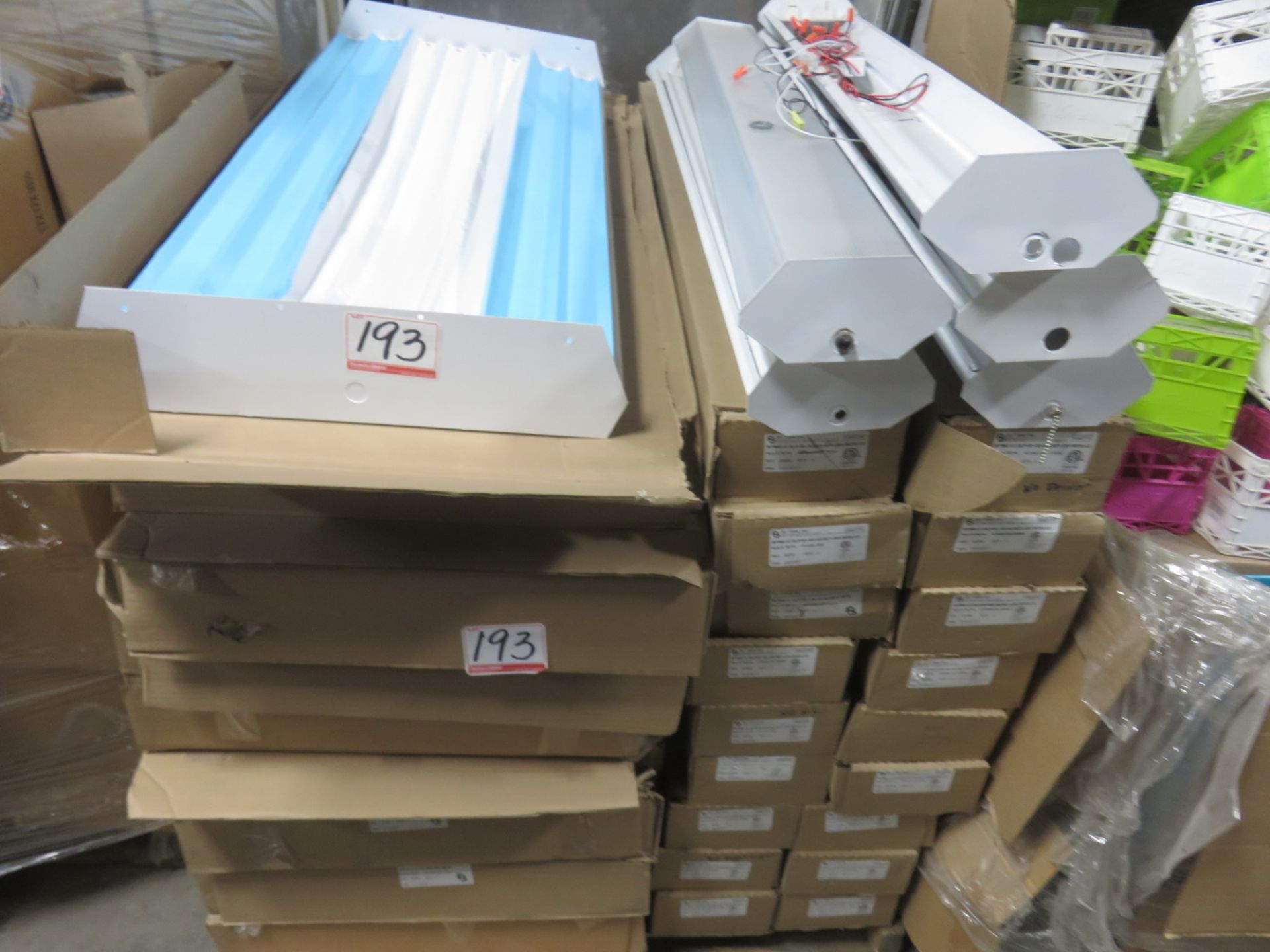 LOT - BJ TAKE FLUORESCENT LIGHT FIXTURES (1 SKID)